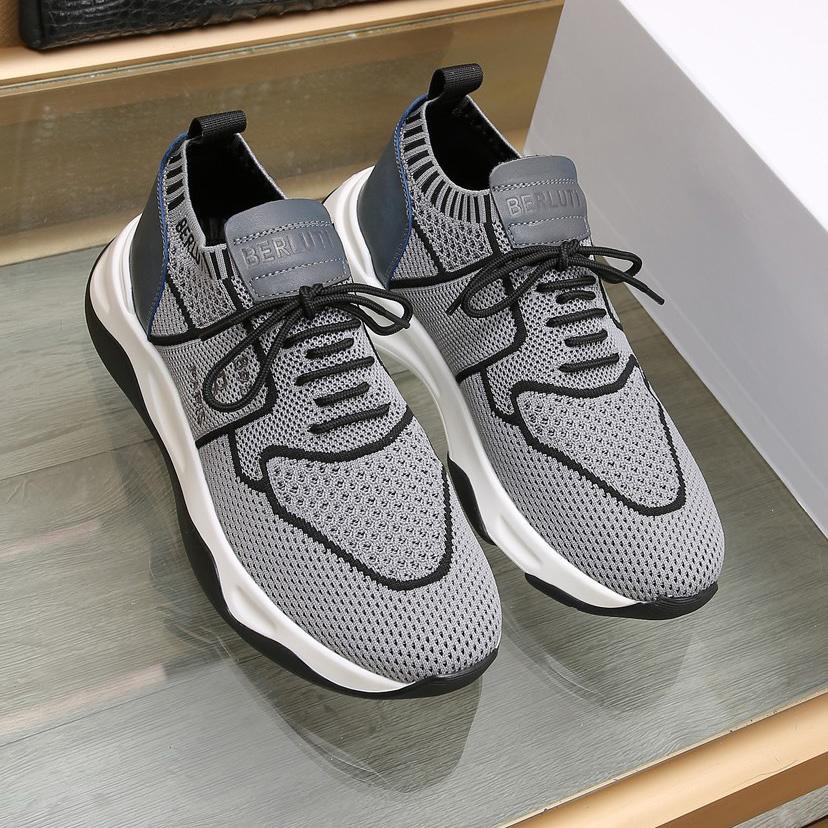 Berluti Shadow Knit And Calf Leather Sneaker - PerfectKickZ