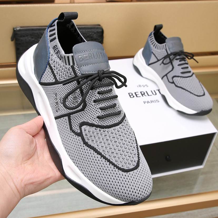 Berluti Shadow Knit And Calf Leather Sneaker - PerfectKickZ