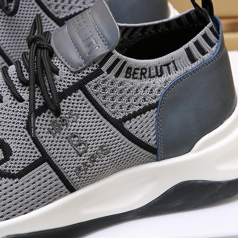 Berluti Shadow Knit And Calf Leather Sneaker - PerfectKickZ