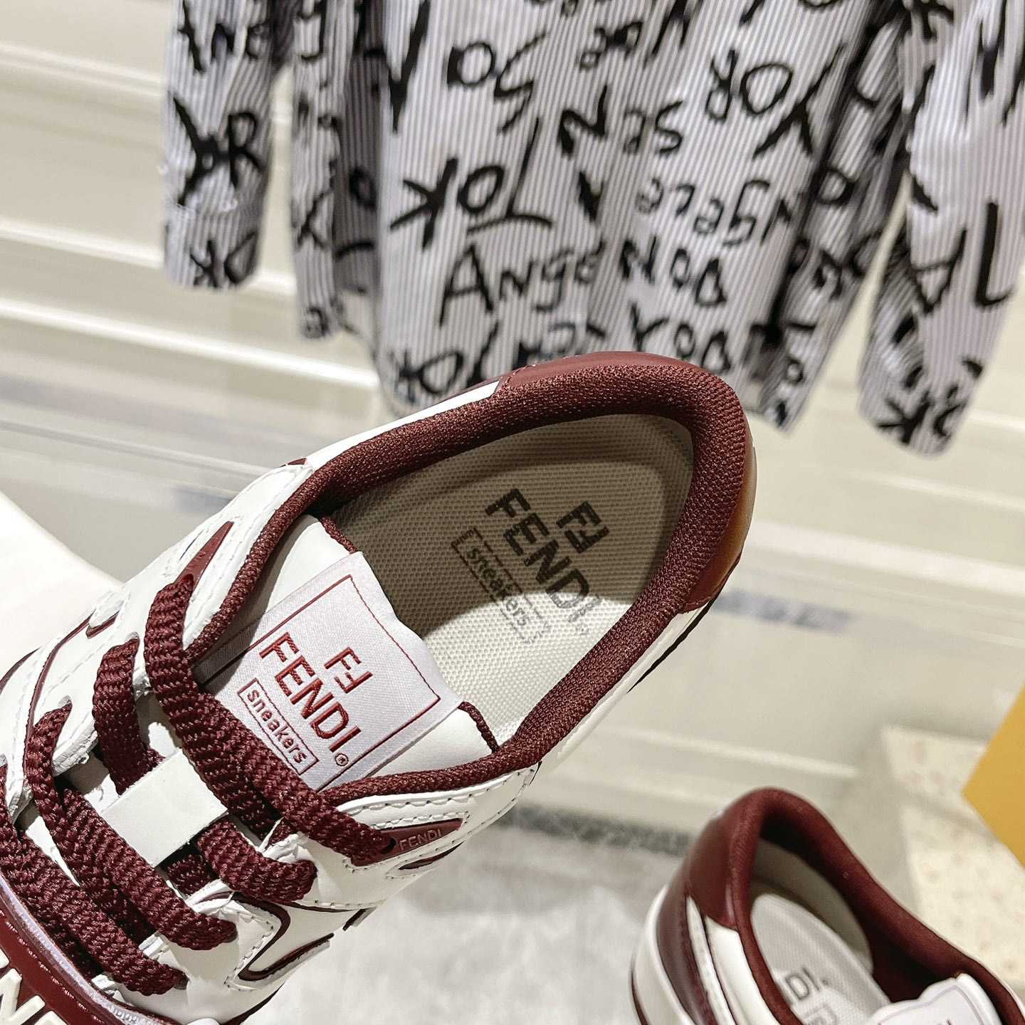 Fendi Match Burgundy Leather Low-tops - PerfectKickZ