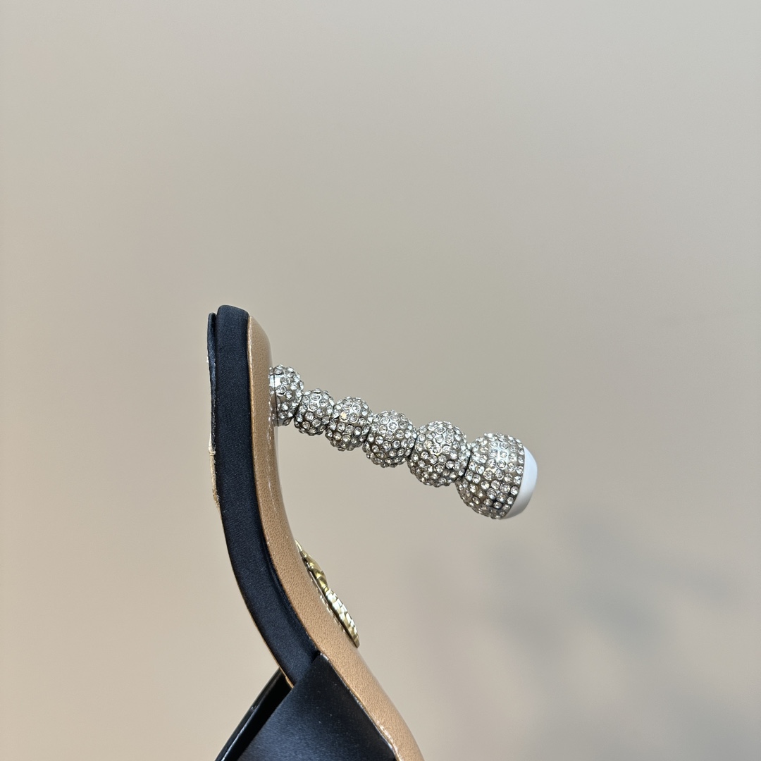 Aquazzura Black 105mm Yes Baby Satin Mules - PerfectKickZ