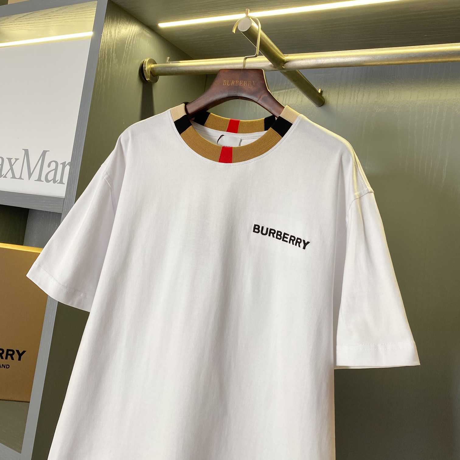 Burberry Icon Stripe Trim Cotton T-shirt - 