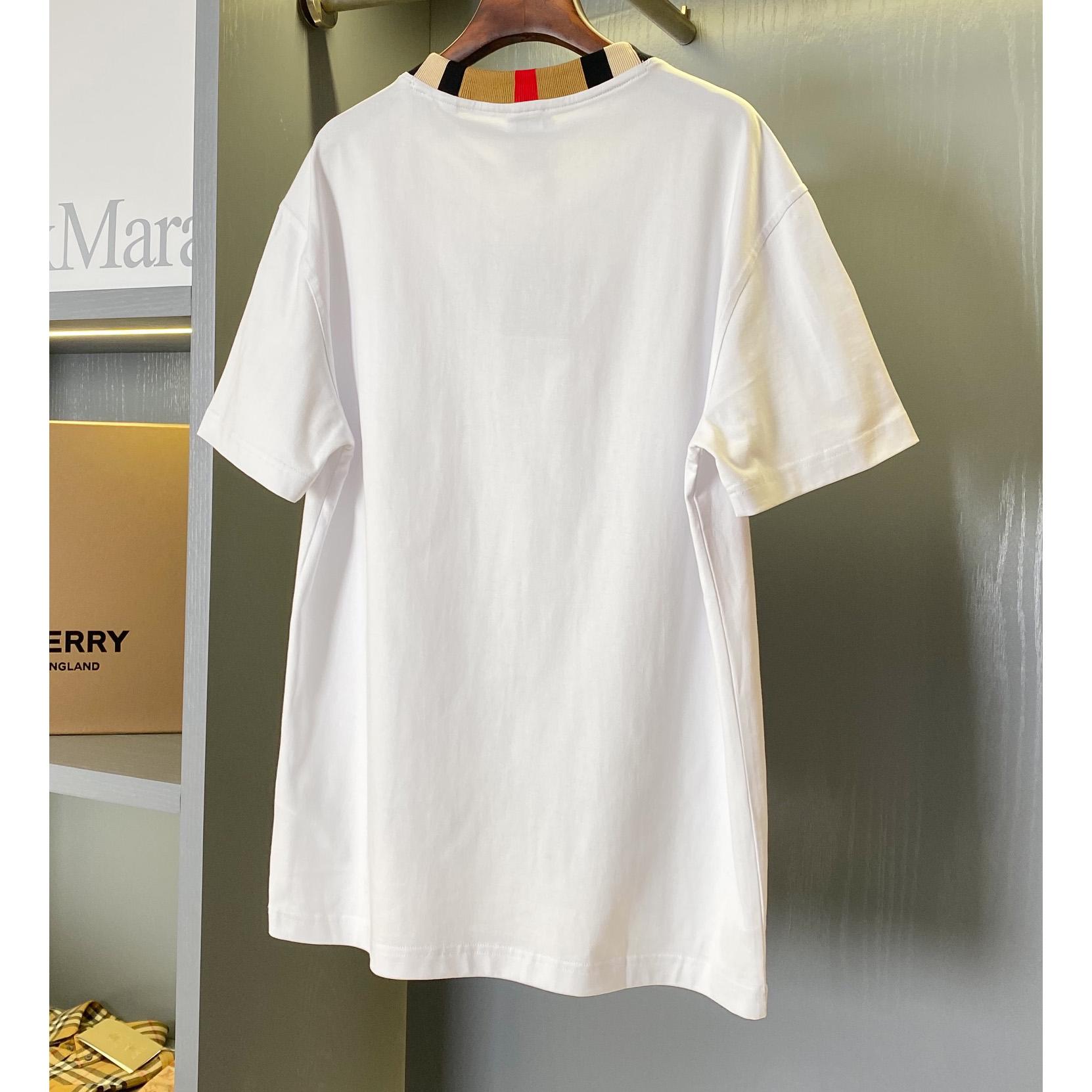 Burberry Icon Stripe Trim Cotton T-shirt - PerfectKickZ