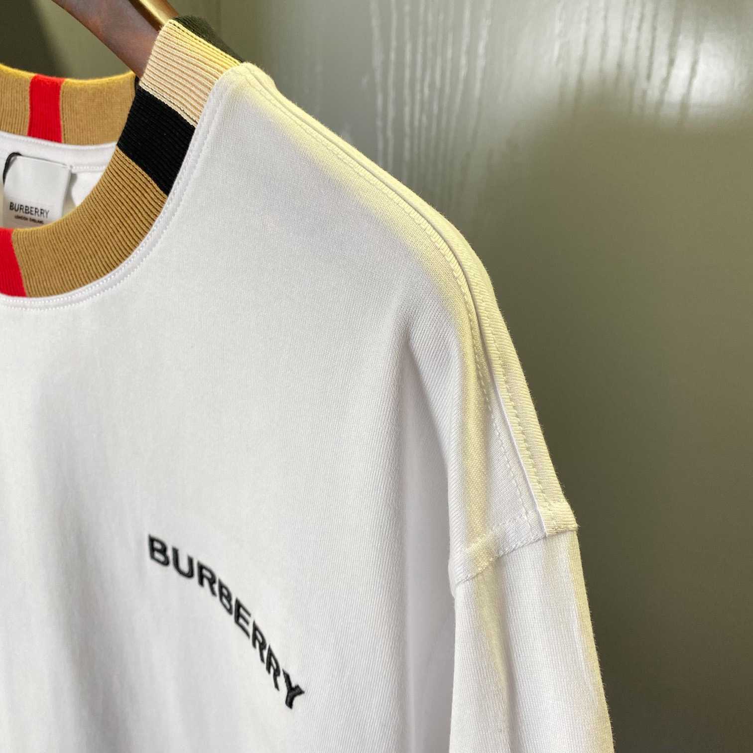 Burberry Icon Stripe Trim Cotton T-shirt - PerfectKickZ