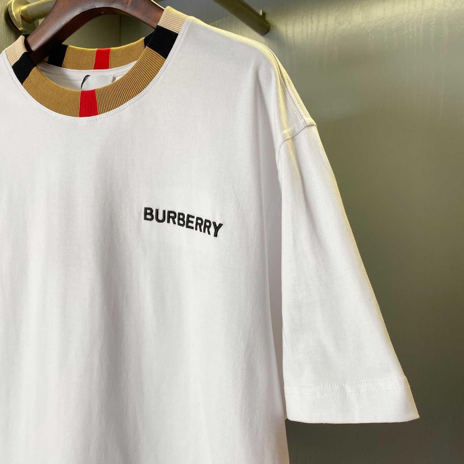 Burberry Icon Stripe Trim Cotton T-shirt - PerfectKickZ