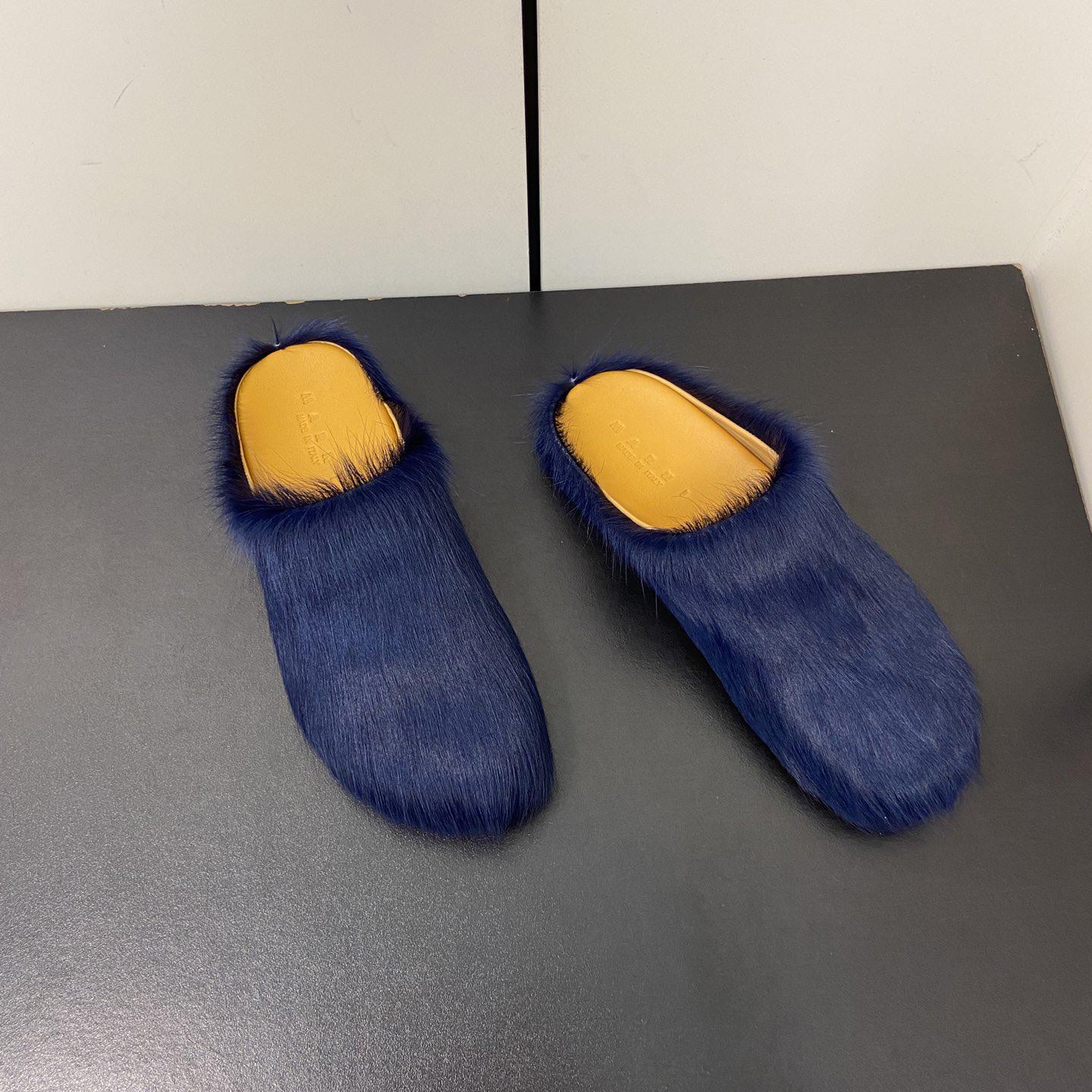 Marni Fussbet Sabot Calf-hair Slippers  - PerfectKickZ