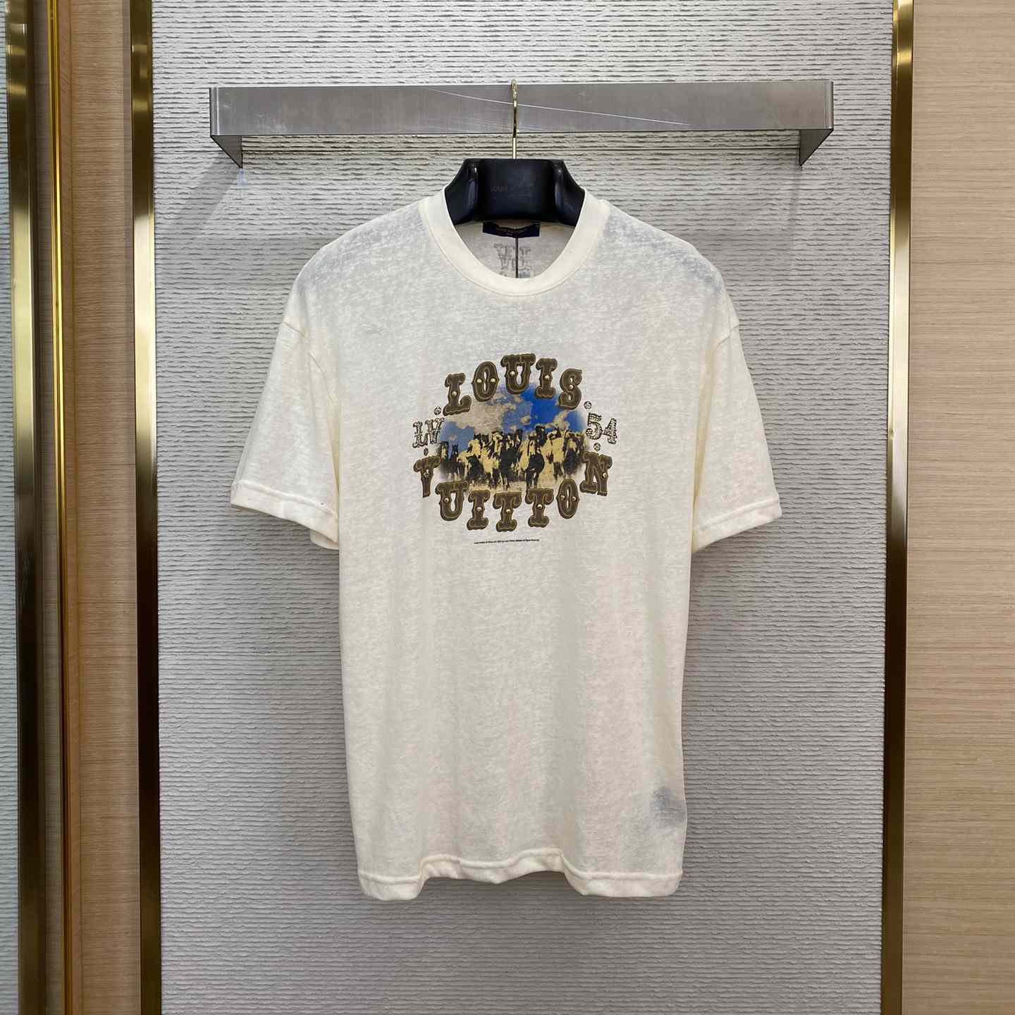 Louis Vuitton Graphic Cotton And Linen-Blend T-Shirt   1AFWUT - PerfectKickZ