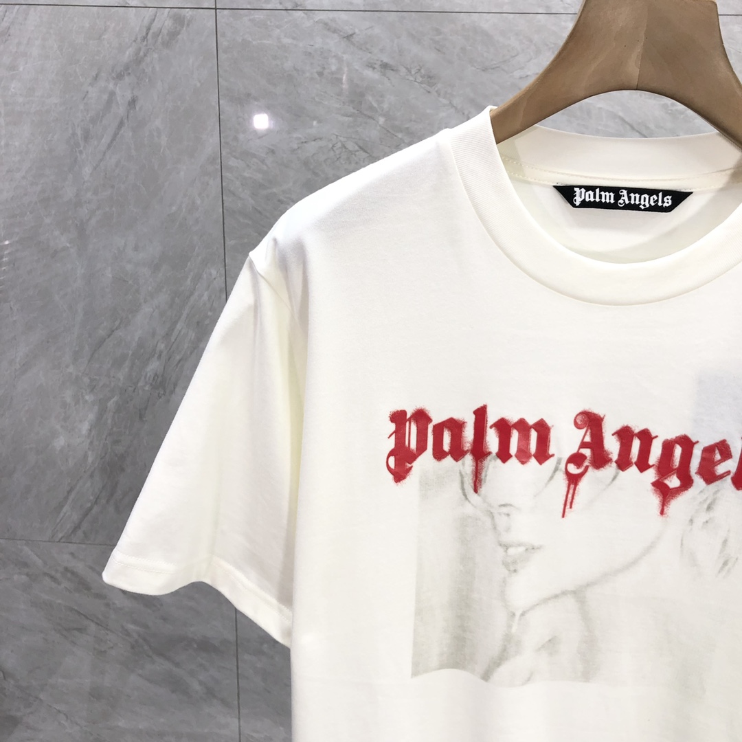 Palm Angels Portrait Pencil T-Shirt  - PerfectKickZ