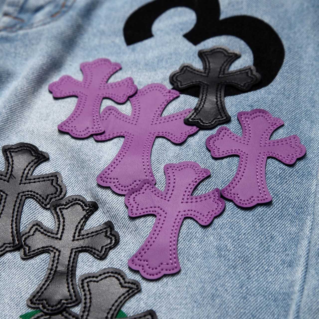 Chrome Heart Cross Patch Denim Jeans - PerfectKickZ
