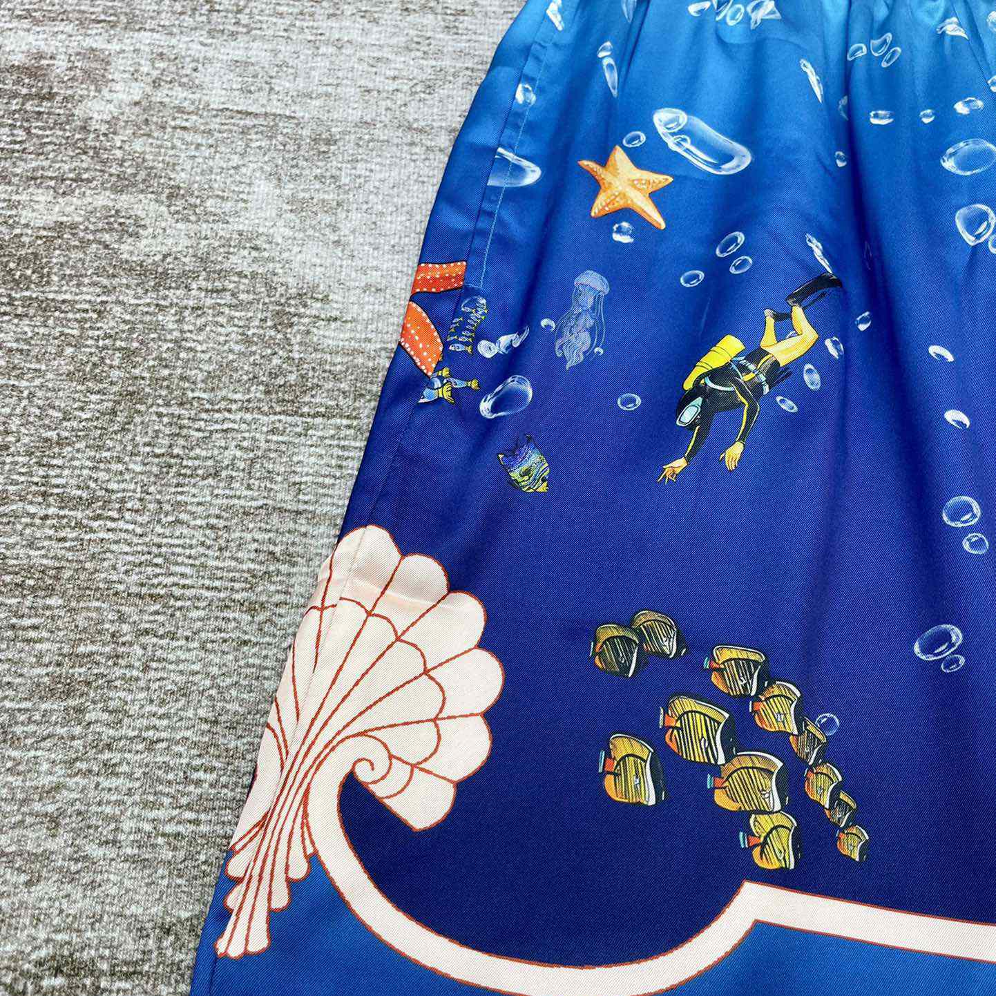 Casablanca Silk Drawstring Shorts 'Blue'   CA3455 - PerfectKickZ