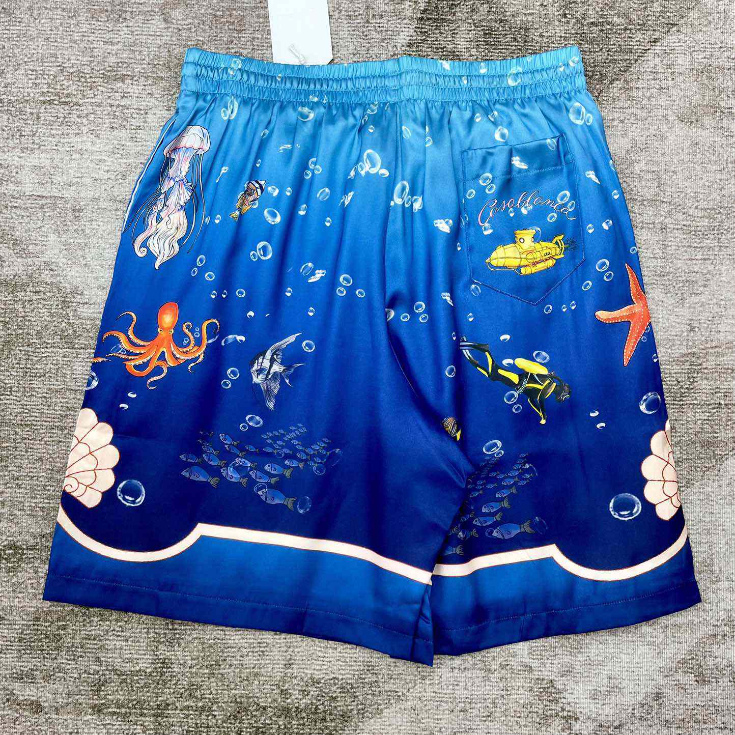 Casablanca Silk Drawstring Shorts 'Blue'   CA3455 - PerfectKickZ