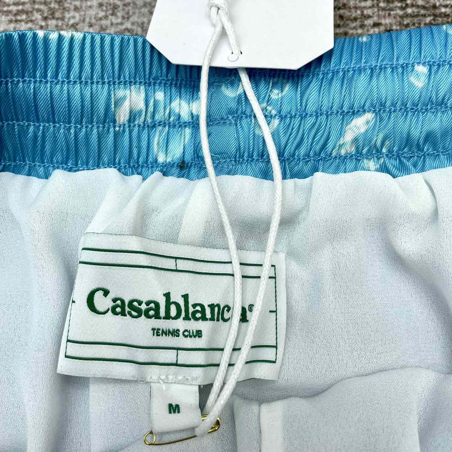 Casablanca Silk Drawstring Shorts 'Blue'   CA3455 - PerfectKickZ