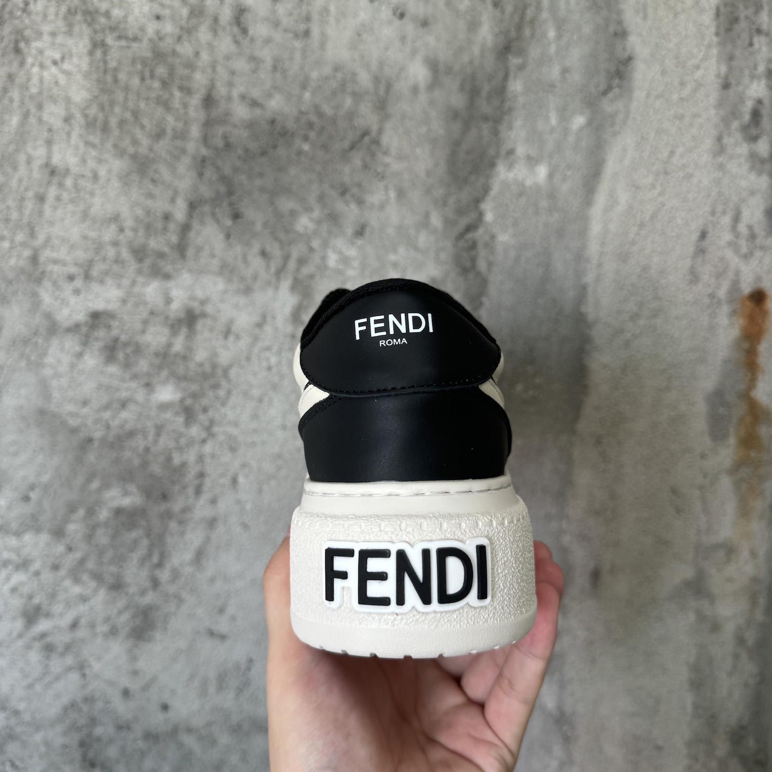 Fendi Match Black Leather Platform Low-tops - PerfectKickZ