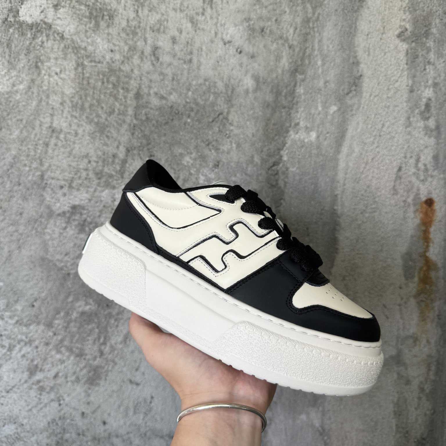 Fendi Match Black Leather Platform Low-tops - PerfectKickZ