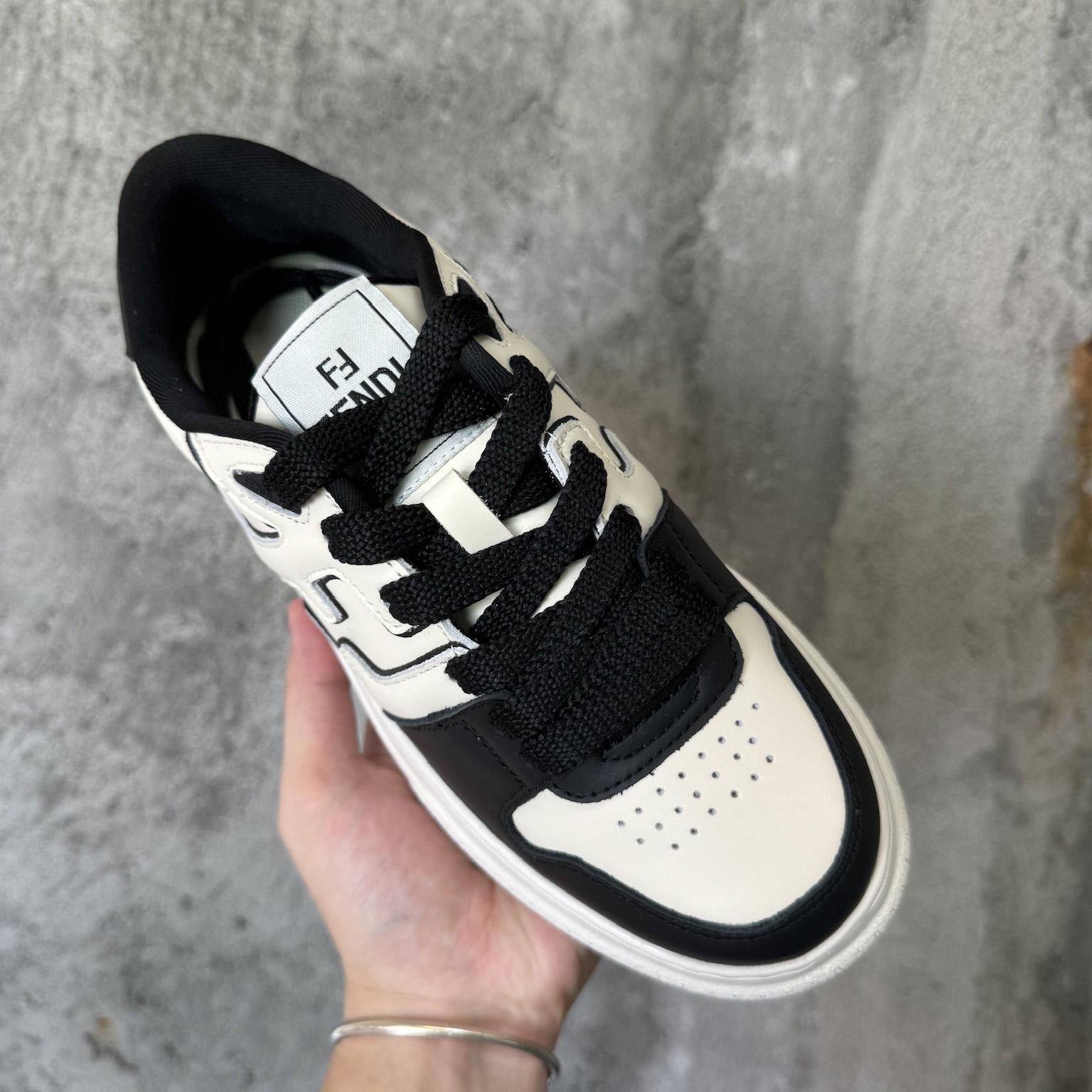 Fendi Match Black Leather Platform Low-tops - PerfectKickZ