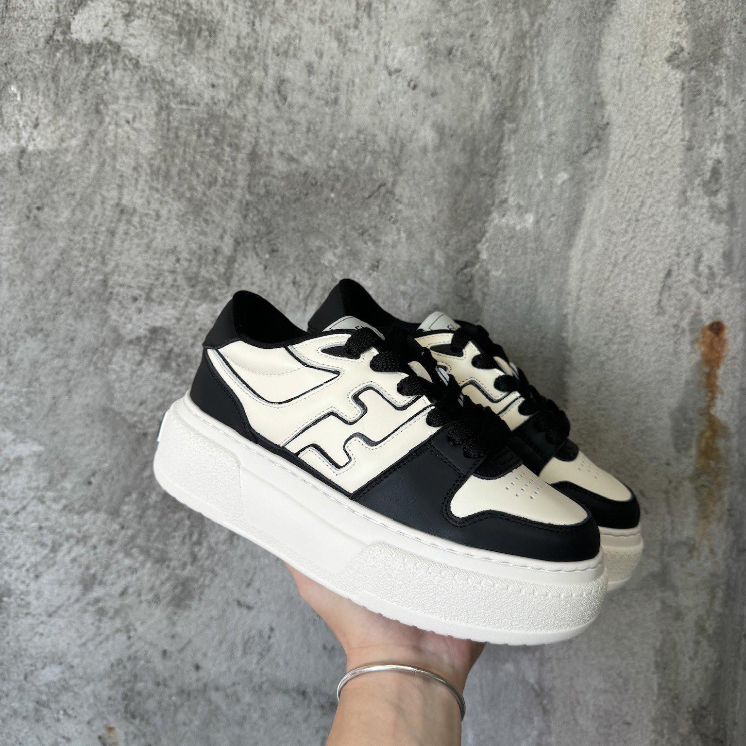 Fendi Match Black Leather Platform Low-tops - PerfectKickZ