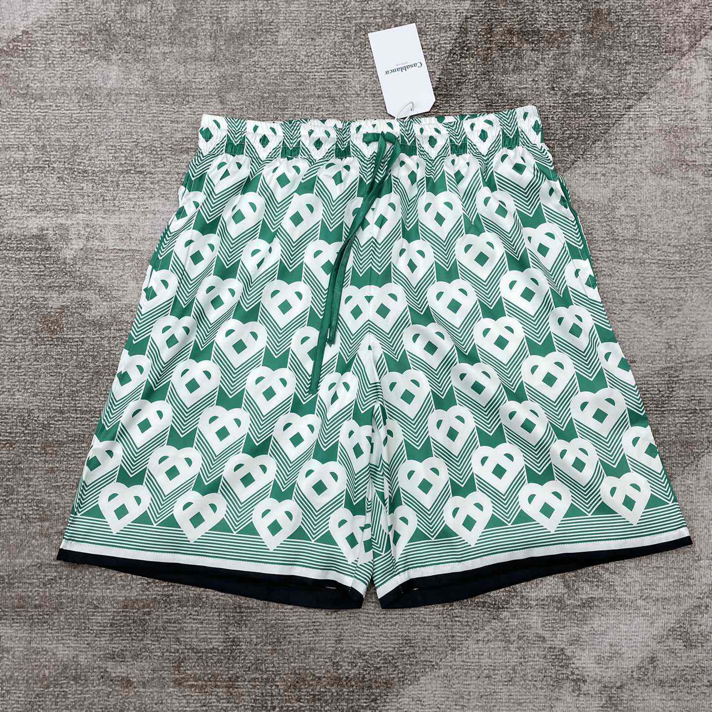 Casablanca Silk Shorts With Drawstring 'Heart Monogram Sport'     CA3483 - PerfectKickZ
