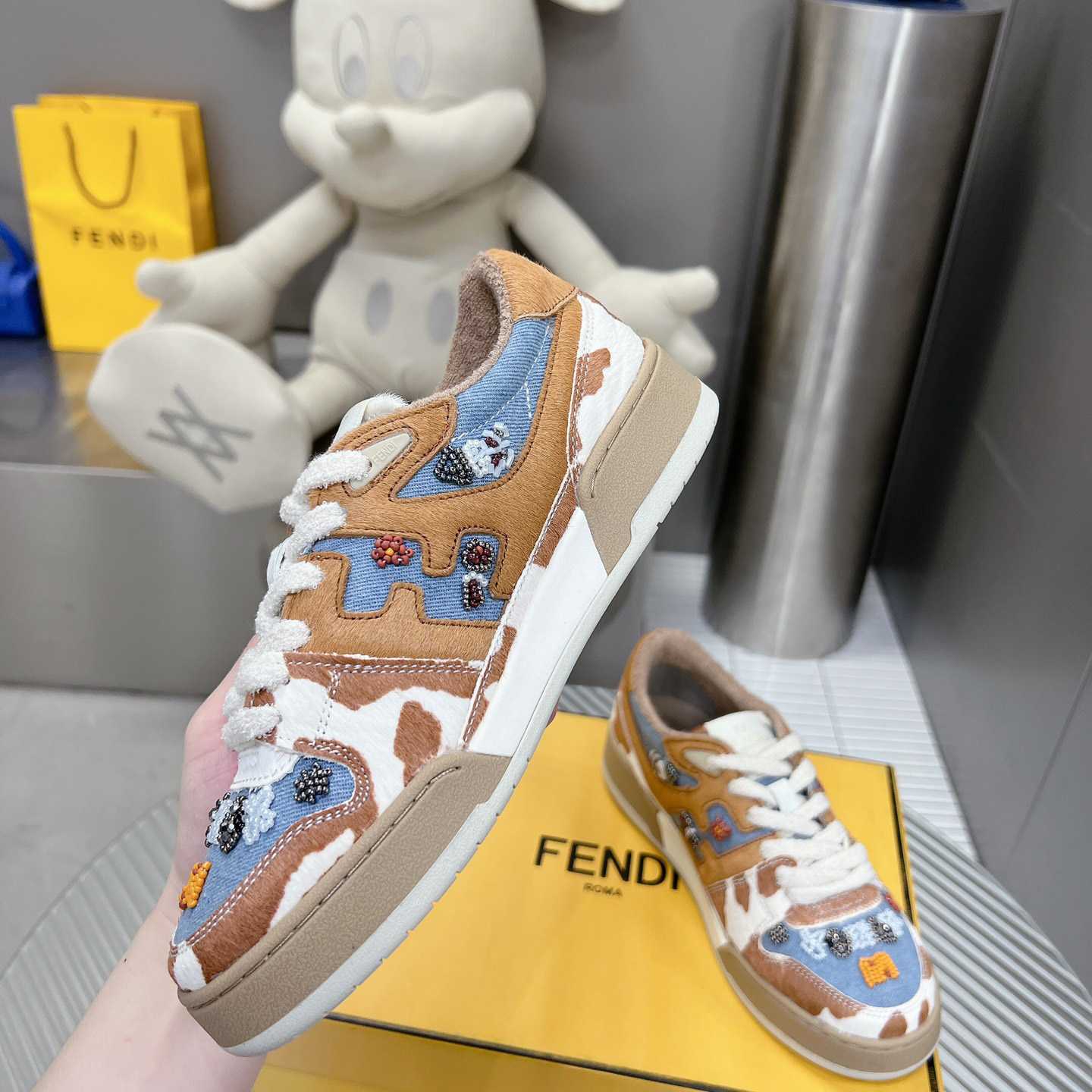 Fendi Match 'Cow Print Denim' - PerfectKickZ