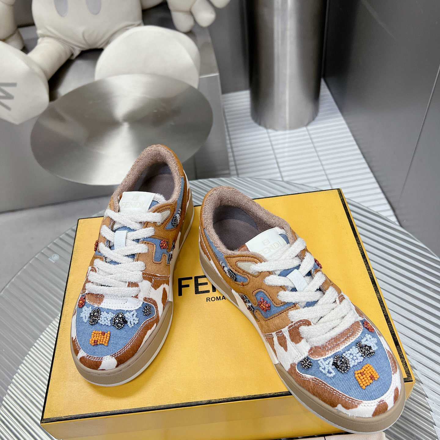 Fendi Match 'Cow Print Denim' - PerfectKickZ