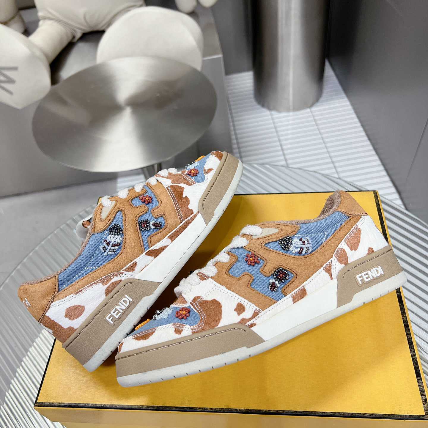 Fendi Match 'Cow Print Denim' - PerfectKickZ
