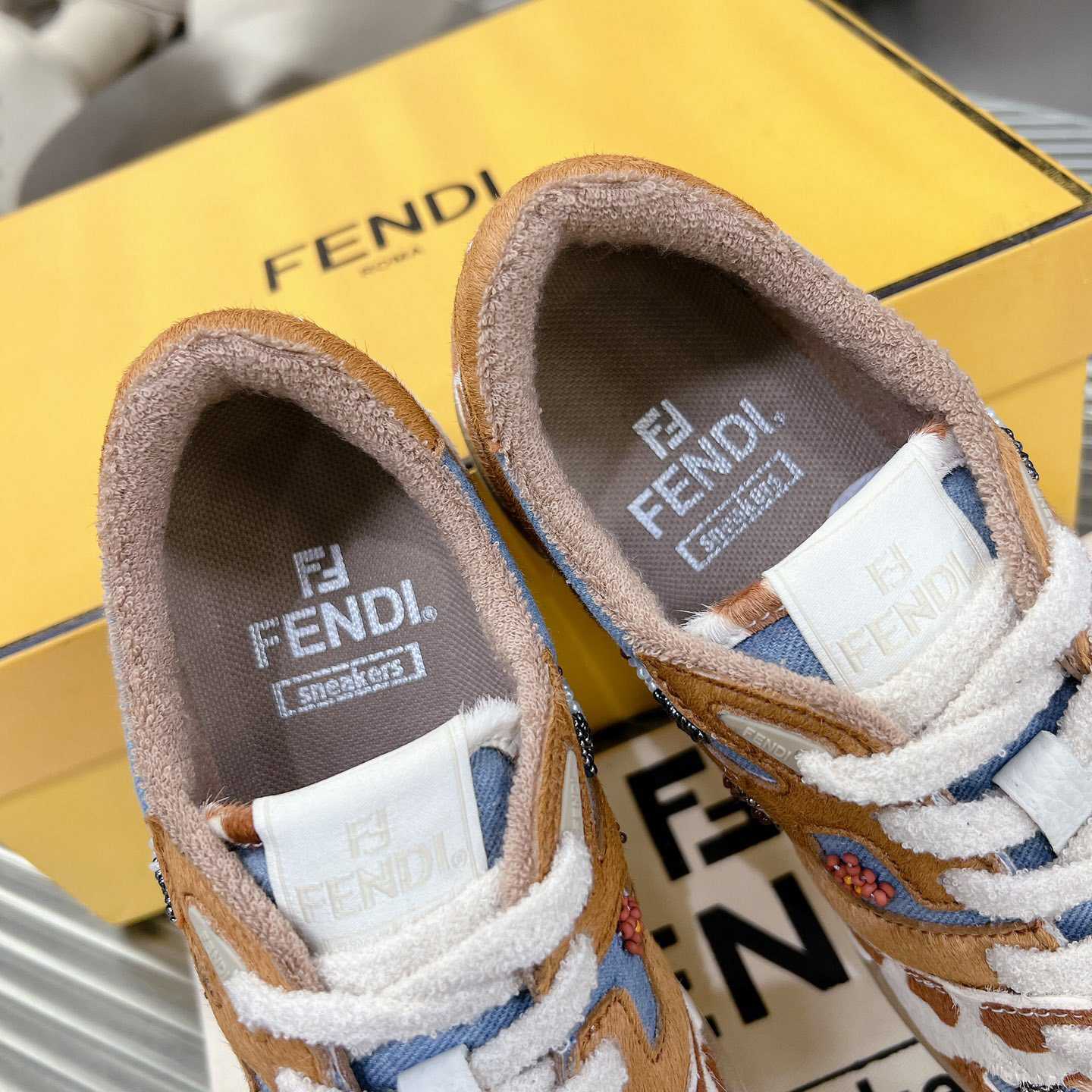 Fendi Match 'Cow Print Denim' - PerfectKickZ