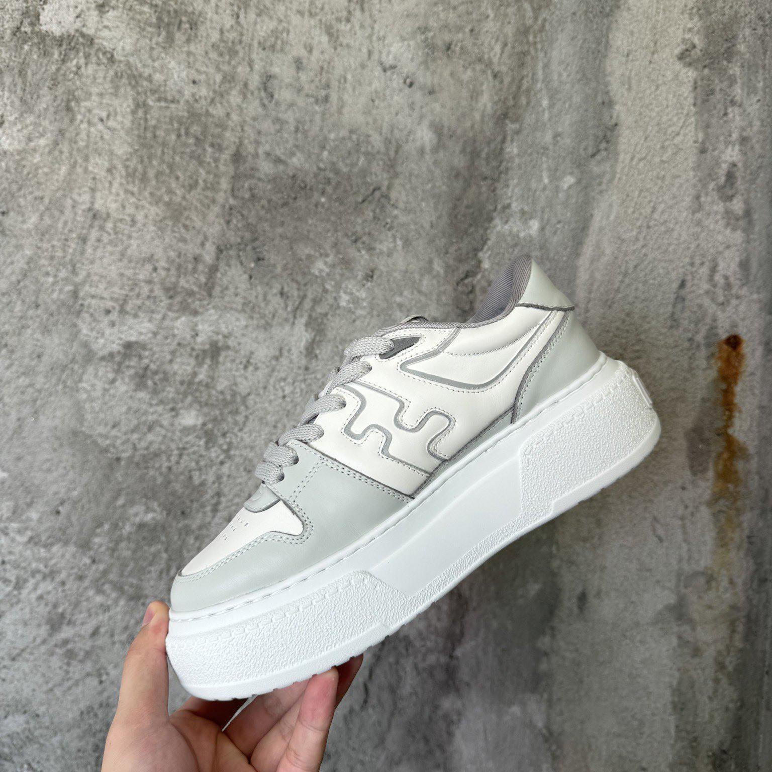 Fendi Match Gray Leather Platform Low-tops - PerfectKickZ