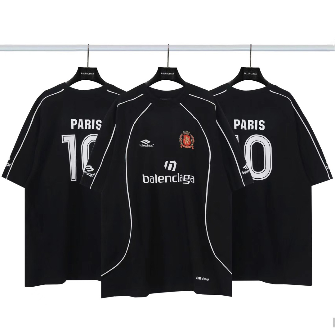 Balenciaga Paris Soccer T-Shirt Oversized In Black - PerfectKickZ