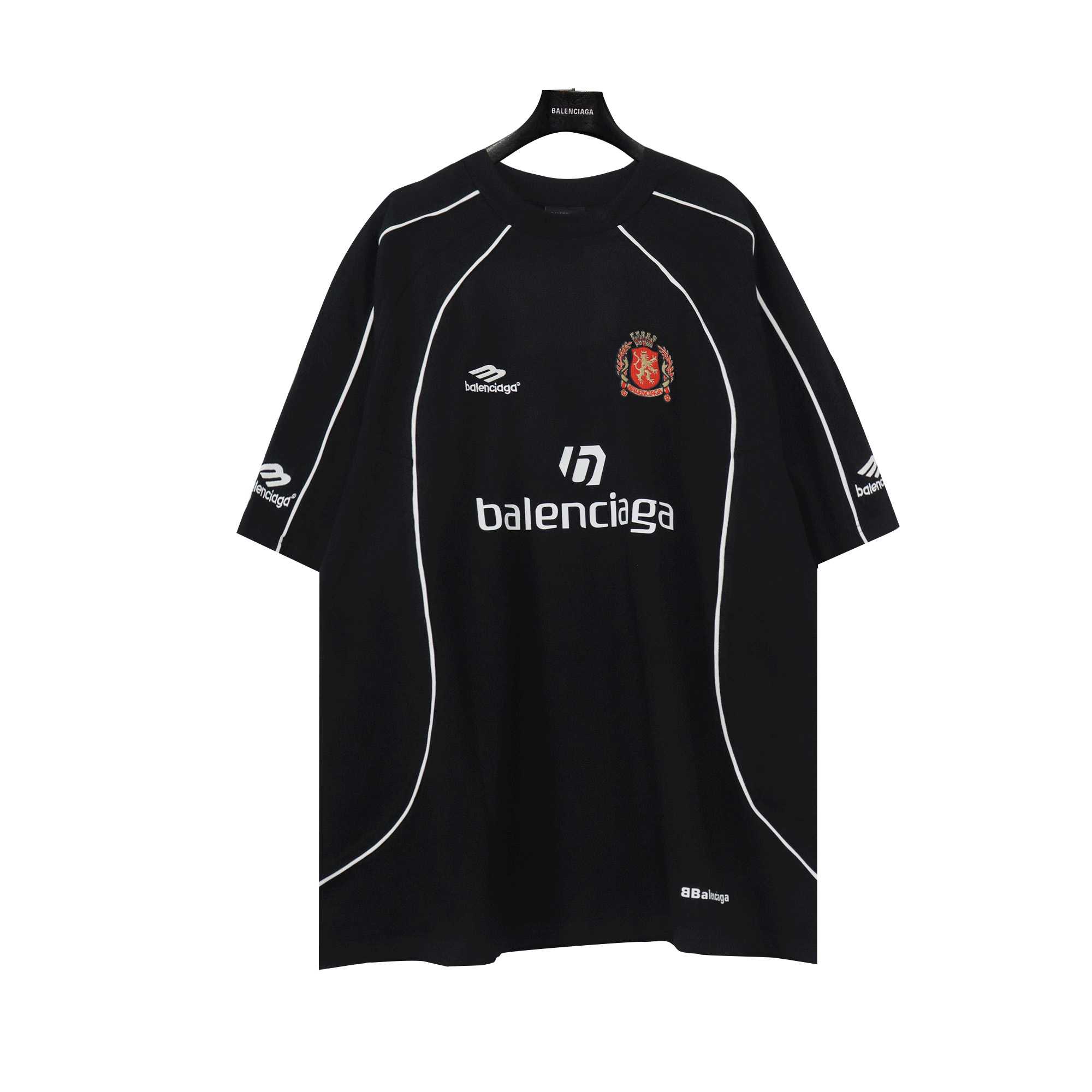Balenciaga Paris Soccer T-Shirt Oversized In Black - PerfectKickZ