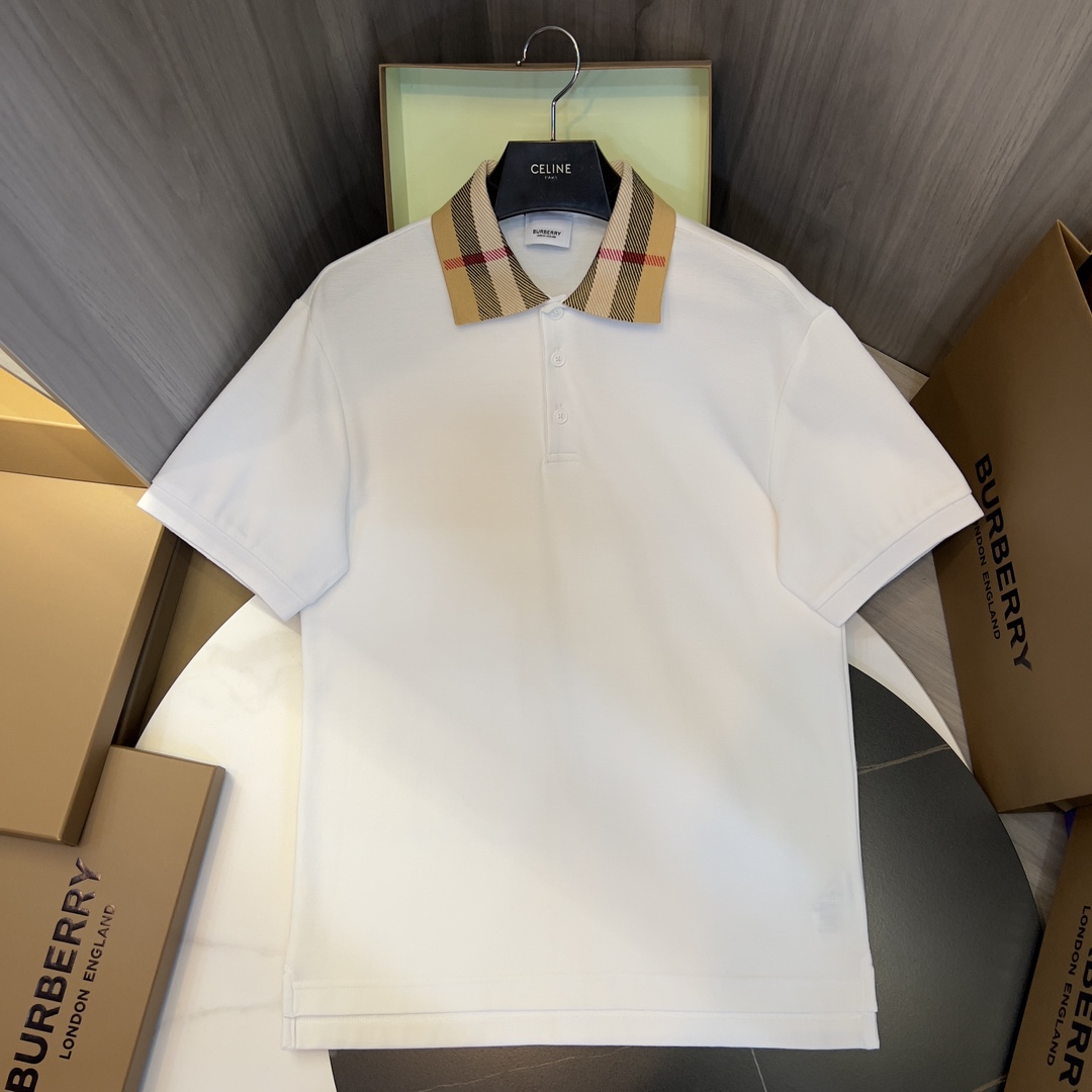 Burberry Check Collar Cotton Polo Shirt - PerfectKickZ
