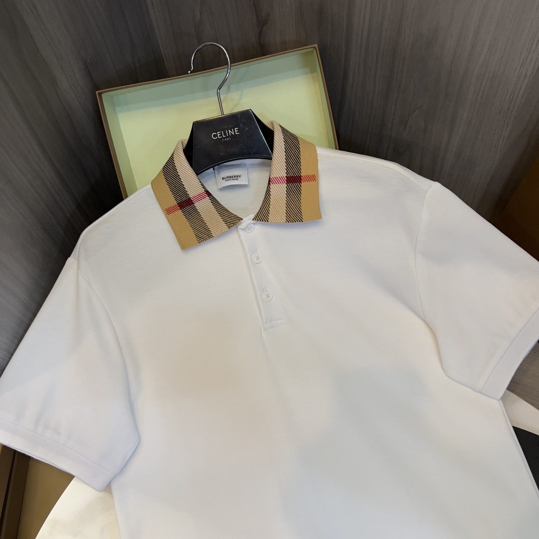 Burberry Check Collar Cotton Polo Shirt - PerfectKickZ