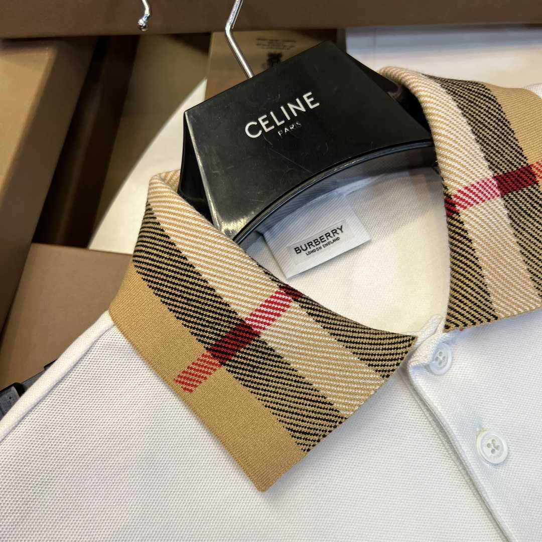 Burberry Check Collar Cotton Polo Shirt - PerfectKickZ