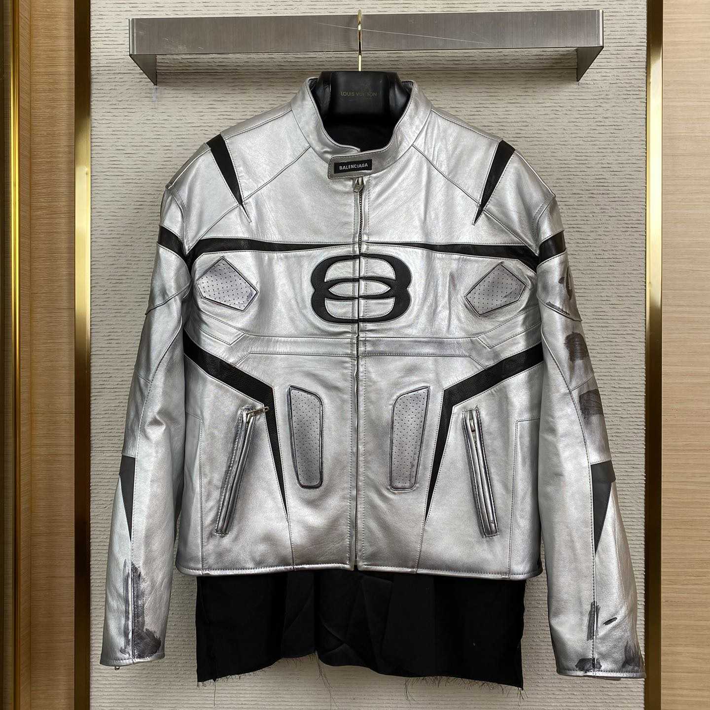 Balenciaga Unity Sports Icon Racer Jacket In Silver - PerfectKickZ