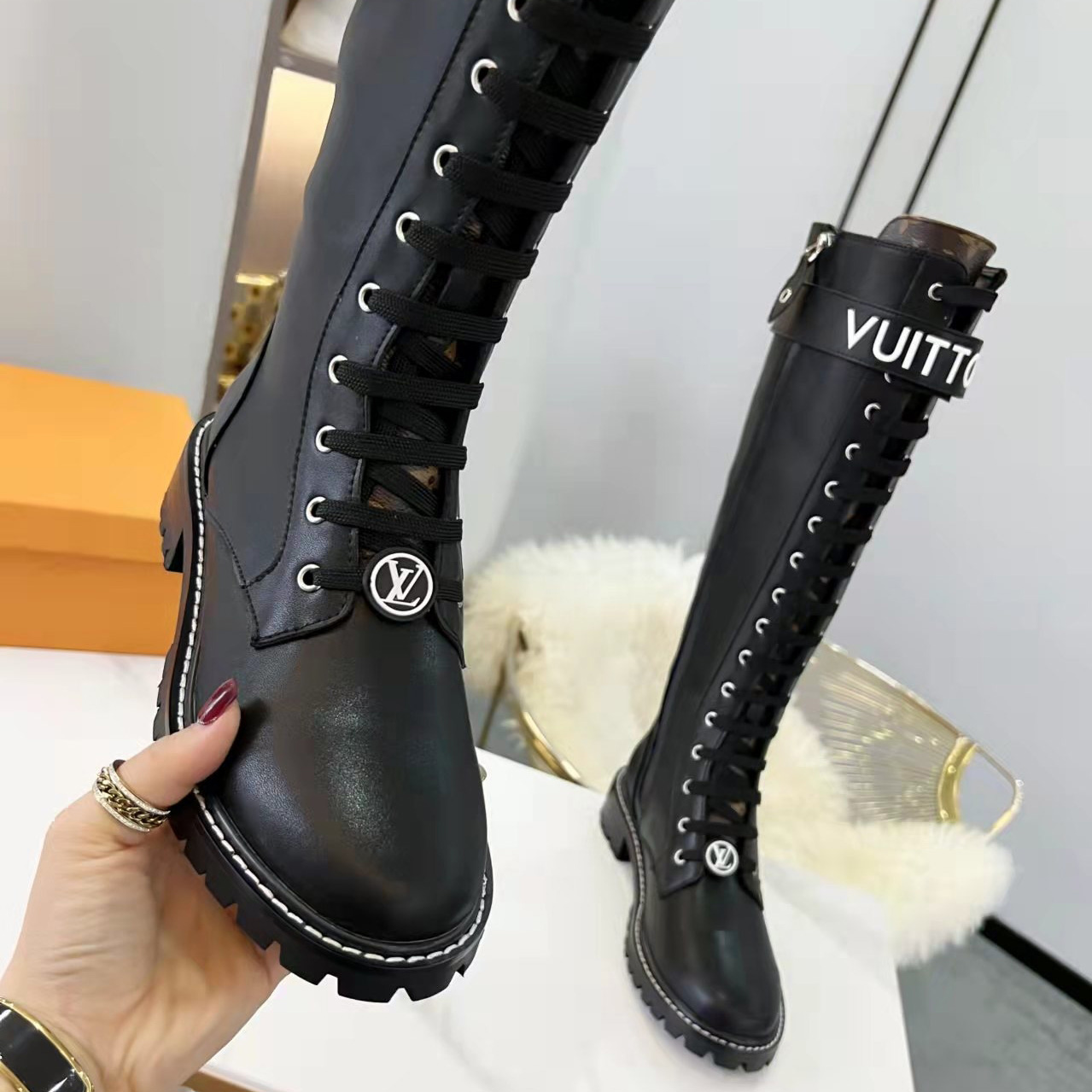 Louis Vuitton Territory Flat Higher Ranger Black Calf Leather LV Circle - PerfectKickZ