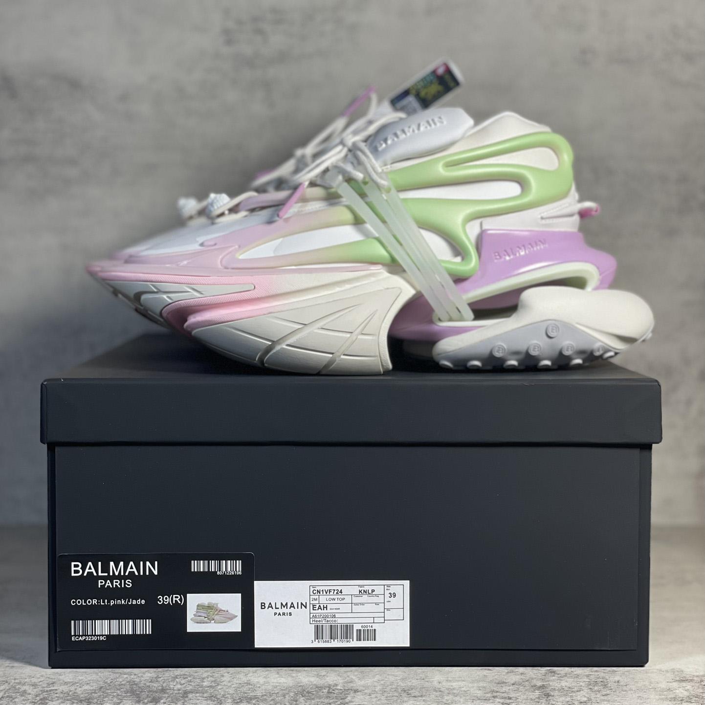 Balmain Pink Unicorn Panelled Sneakers - PerfectKickZ