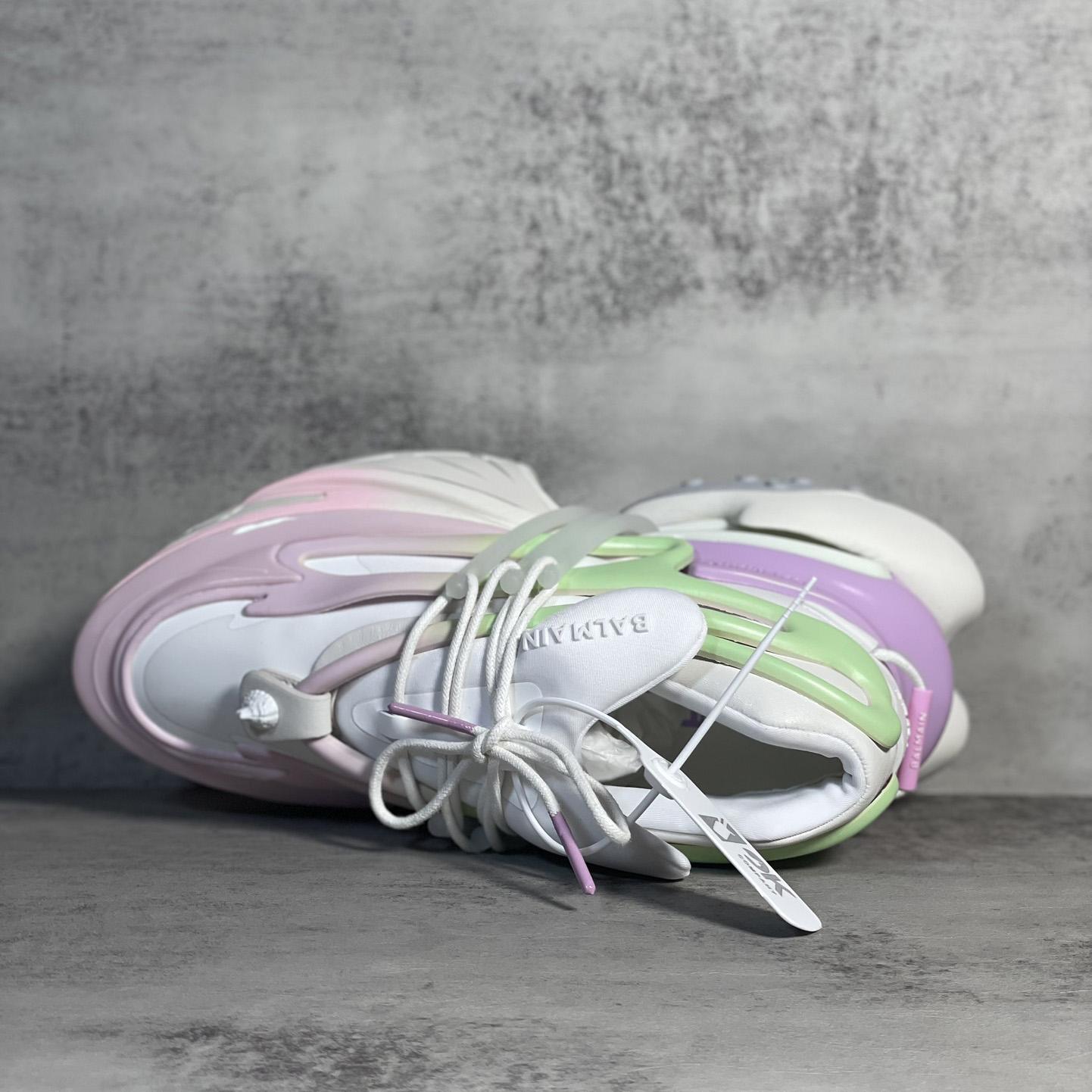 Balmain Pink Unicorn Panelled Sneakers - PerfectKickZ