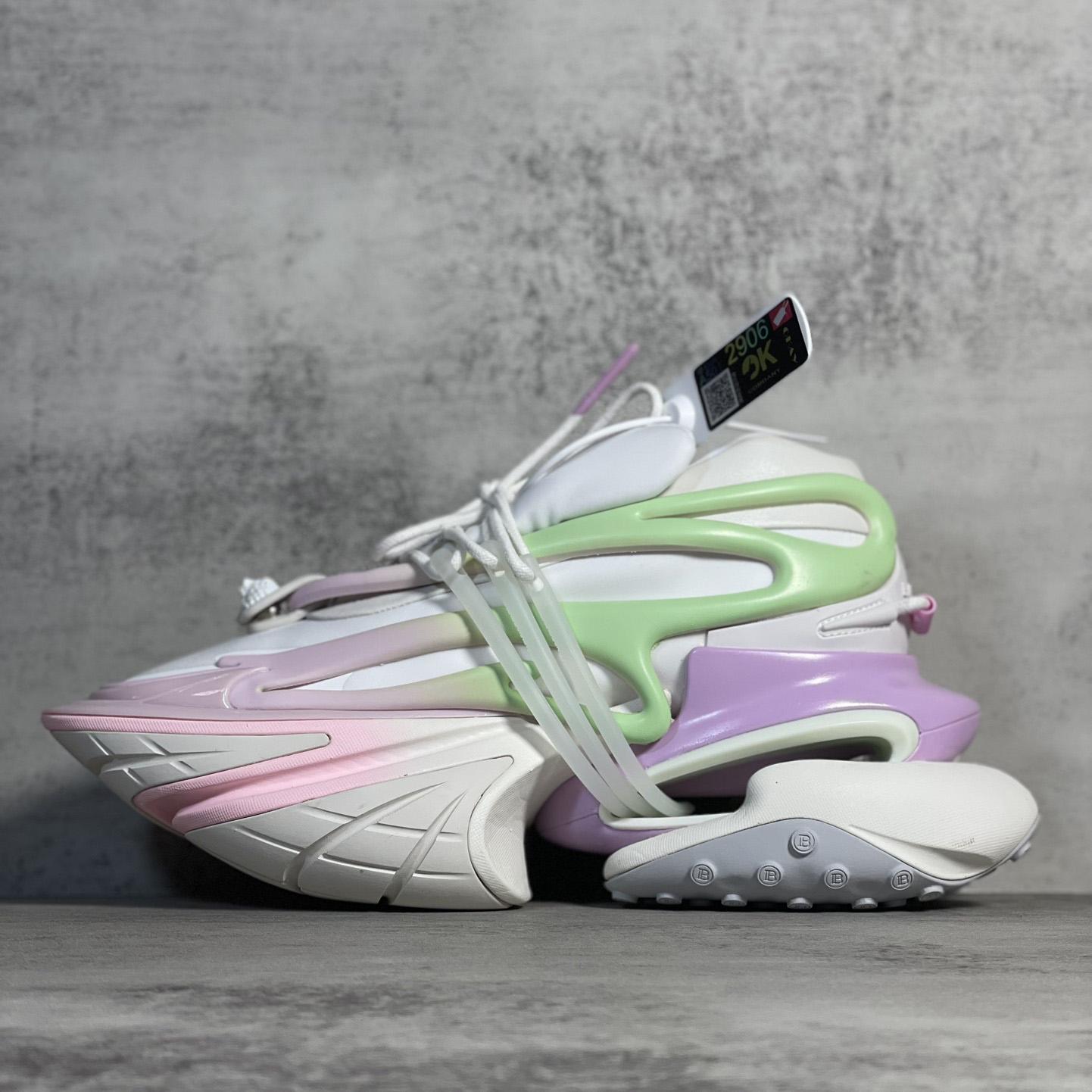 Balmain Pink Unicorn Panelled Sneakers - PerfectKickZ