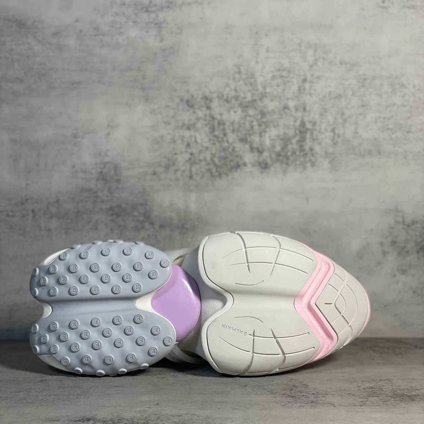 Balmain Pink Unicorn Panelled Sneakers - PerfectKickZ