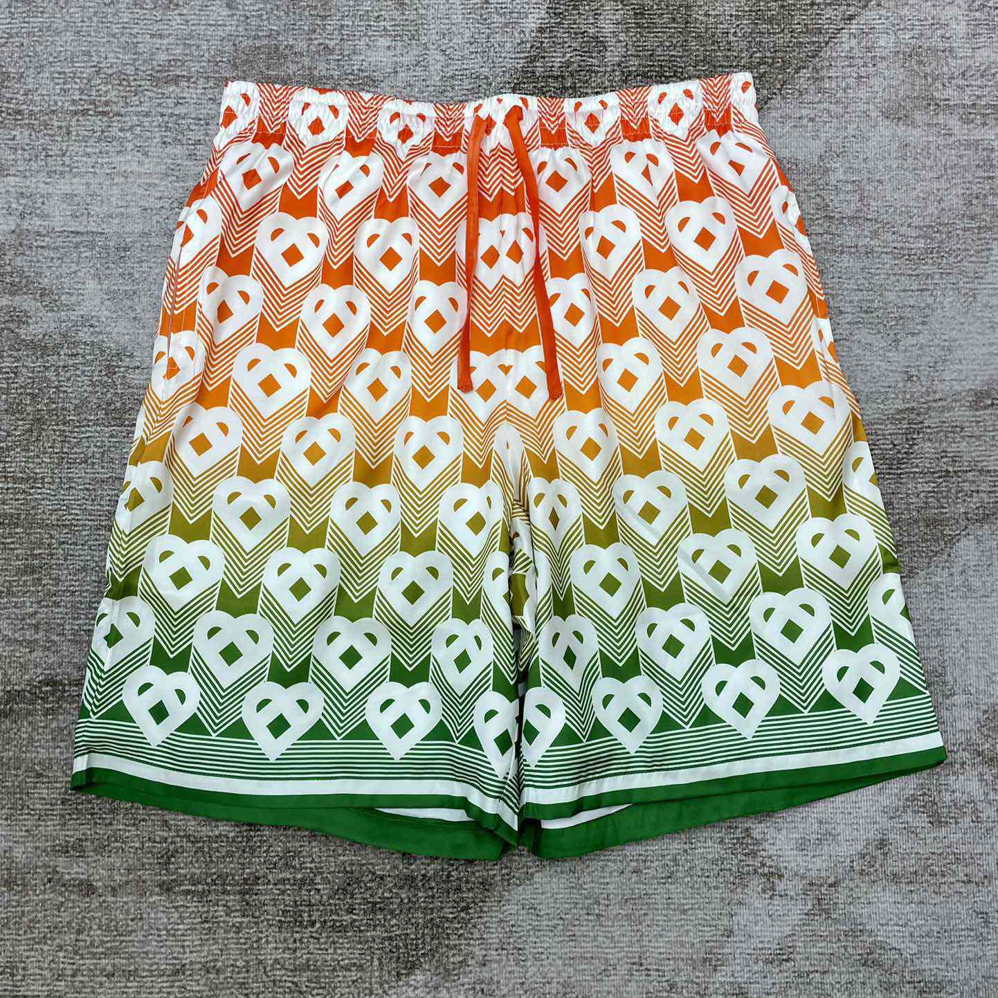 Casablanca Silk Shorts With Drawstring 'Heart Monogram Gradient'   CA3485 - PerfectKickZ