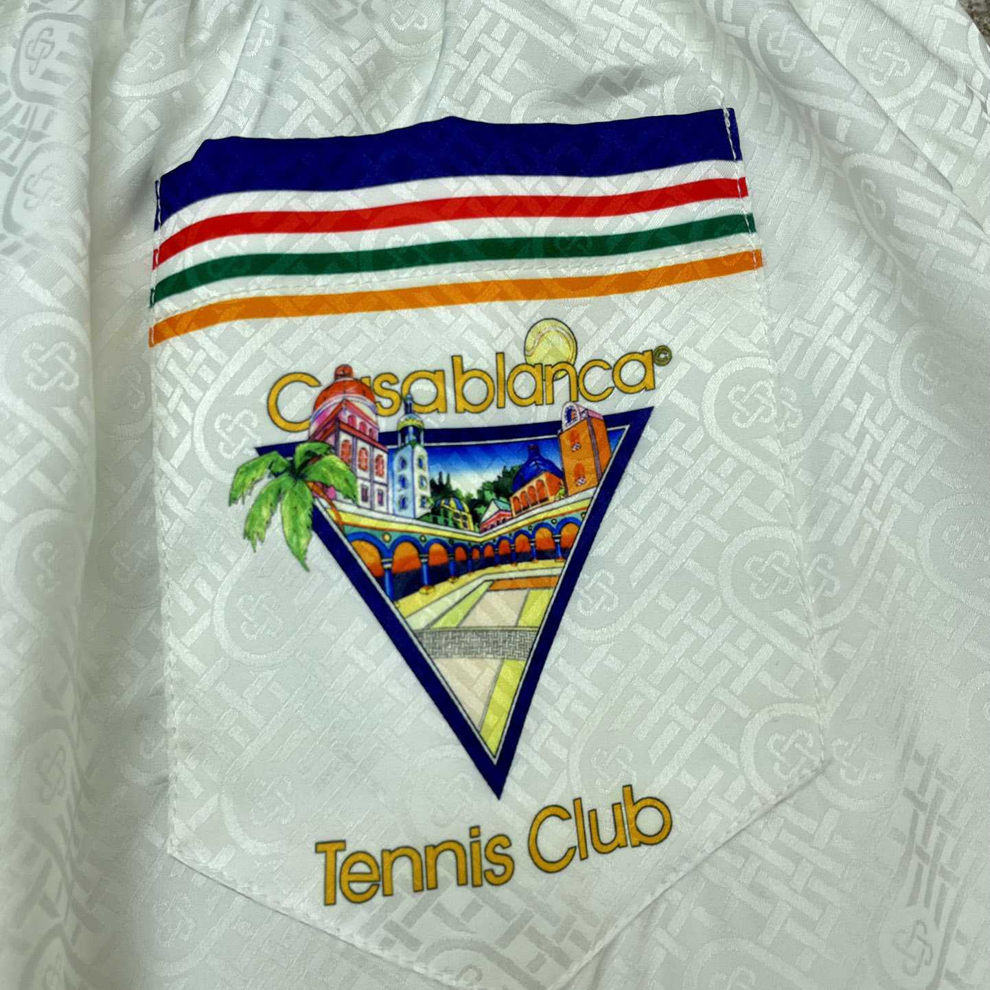 Casablanca Tennis Club Icon Silk Shorts   CA3481 - PerfectKickZ