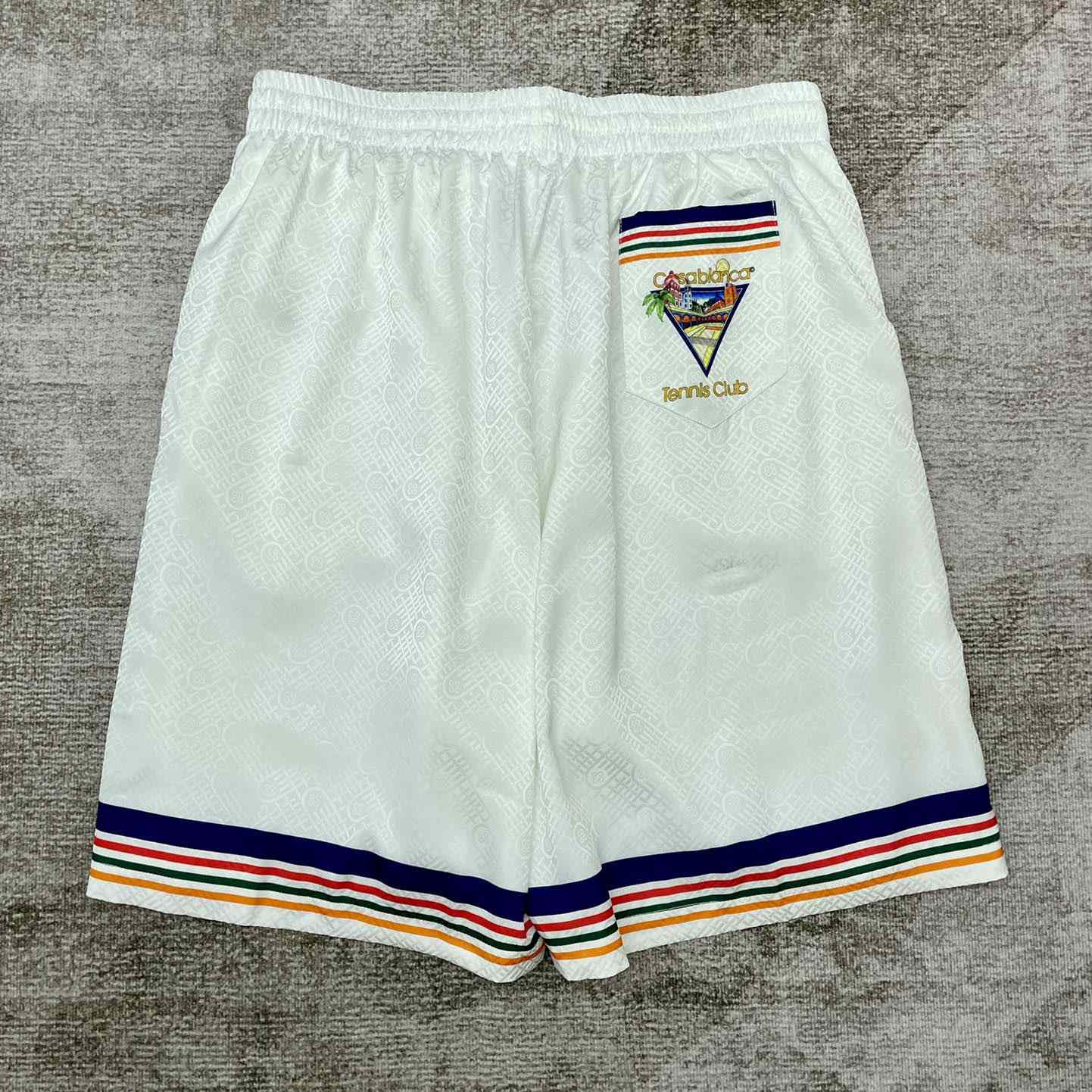 Casablanca Tennis Club Icon Silk Shorts   CA3481 - PerfectKickZ
