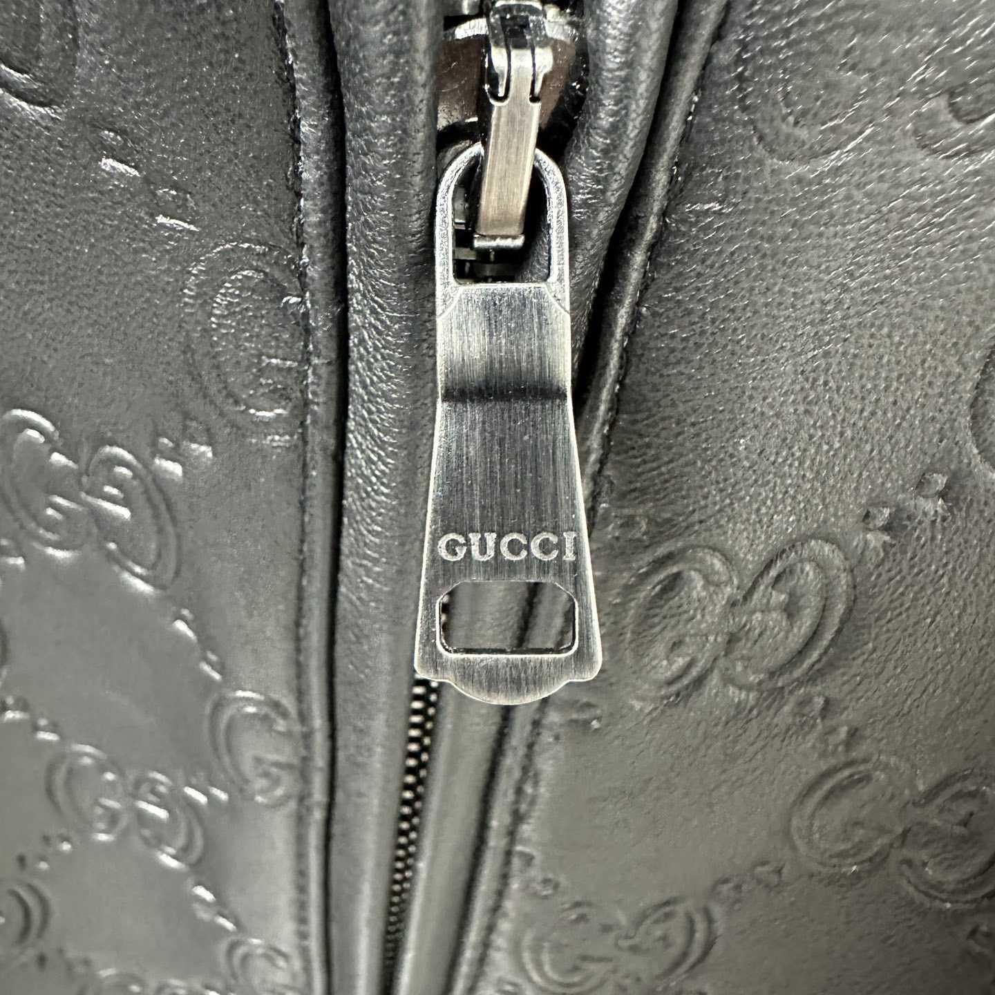 Gucci Embossed GG Leather Bomber Jacket  - PerfectKickZ