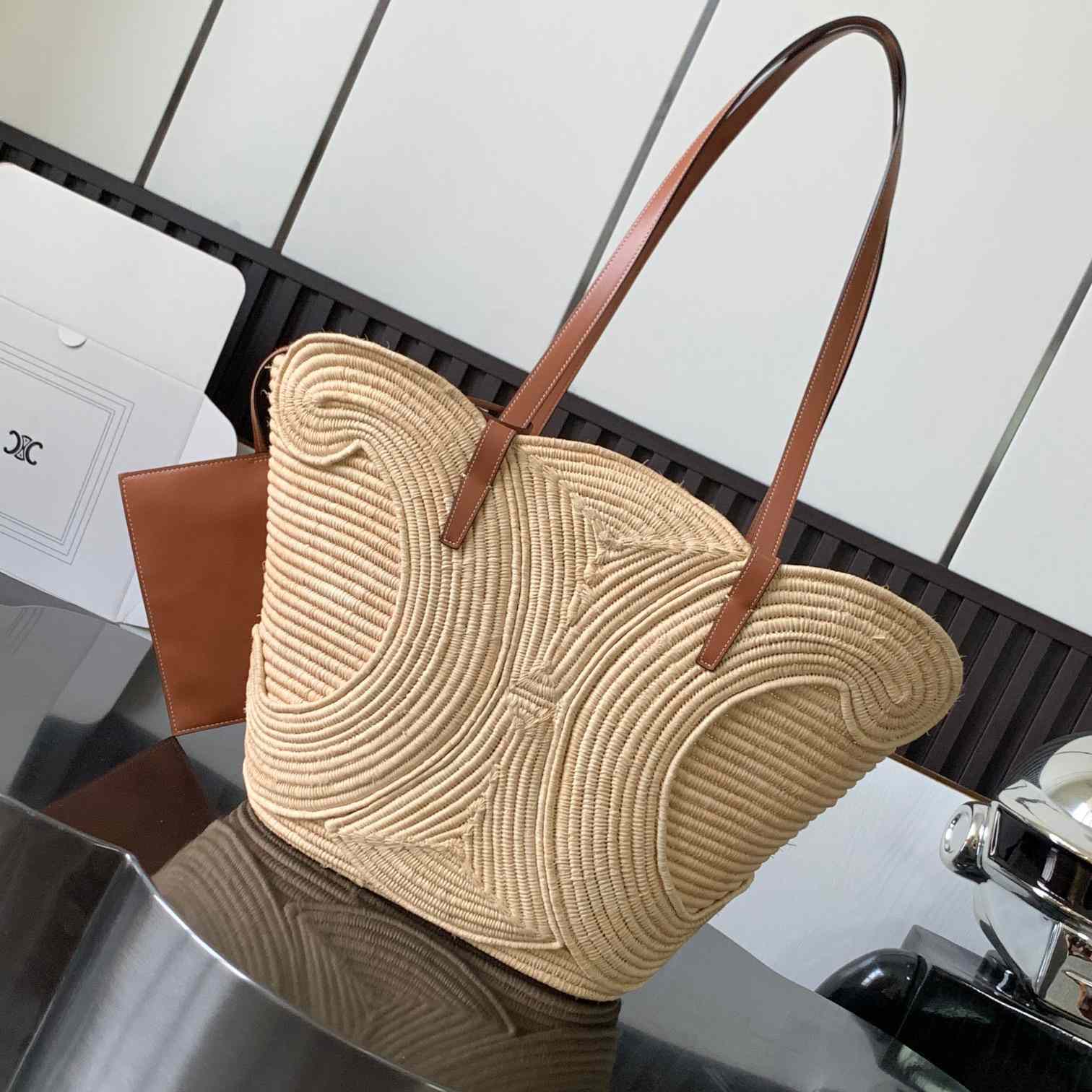 Celine Classic Panier Medium Braided Triomp And Calfskin  47-30.5-15cm - PerfectKickZ