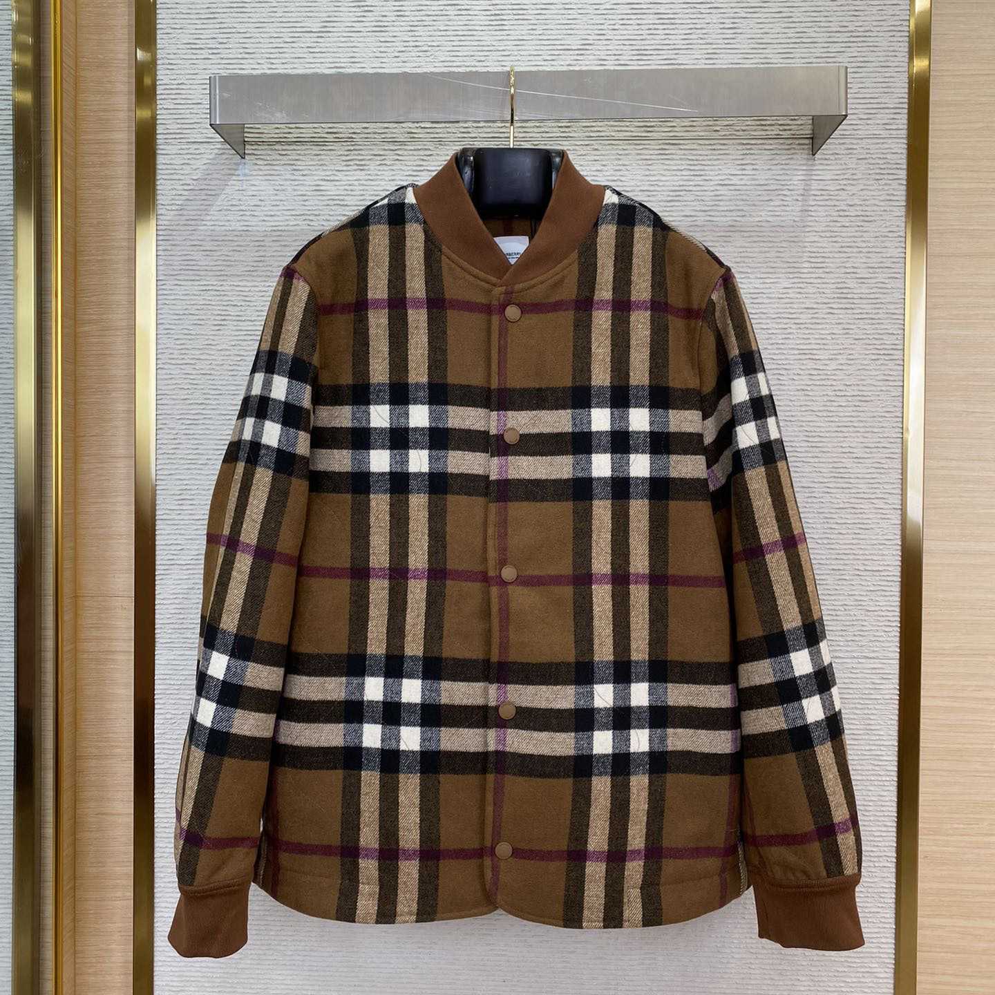 Burberry Check Wool Blend Bomber Jacket - PerfectKickZ