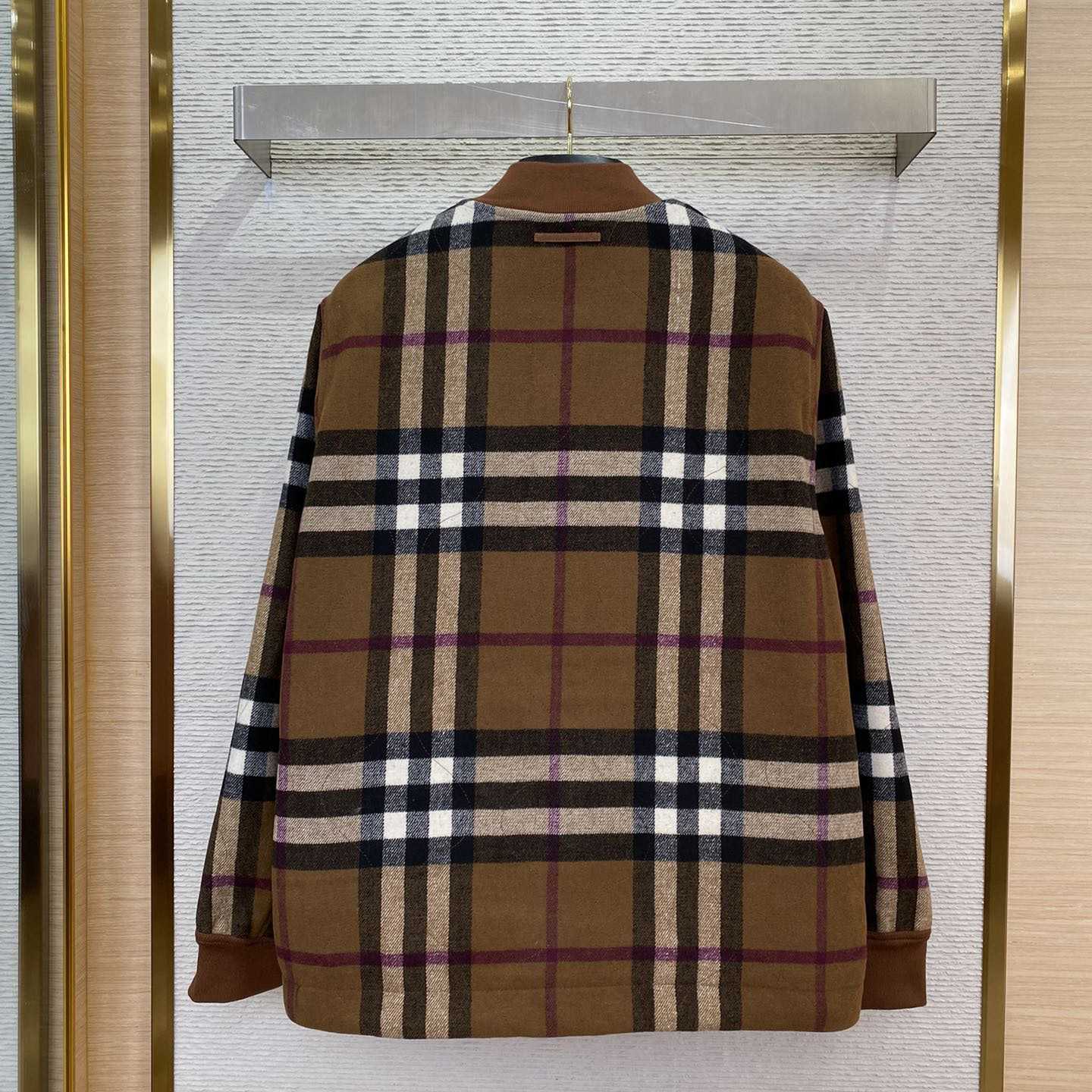 Burberry Check Wool Blend Bomber Jacket - PerfectKickZ