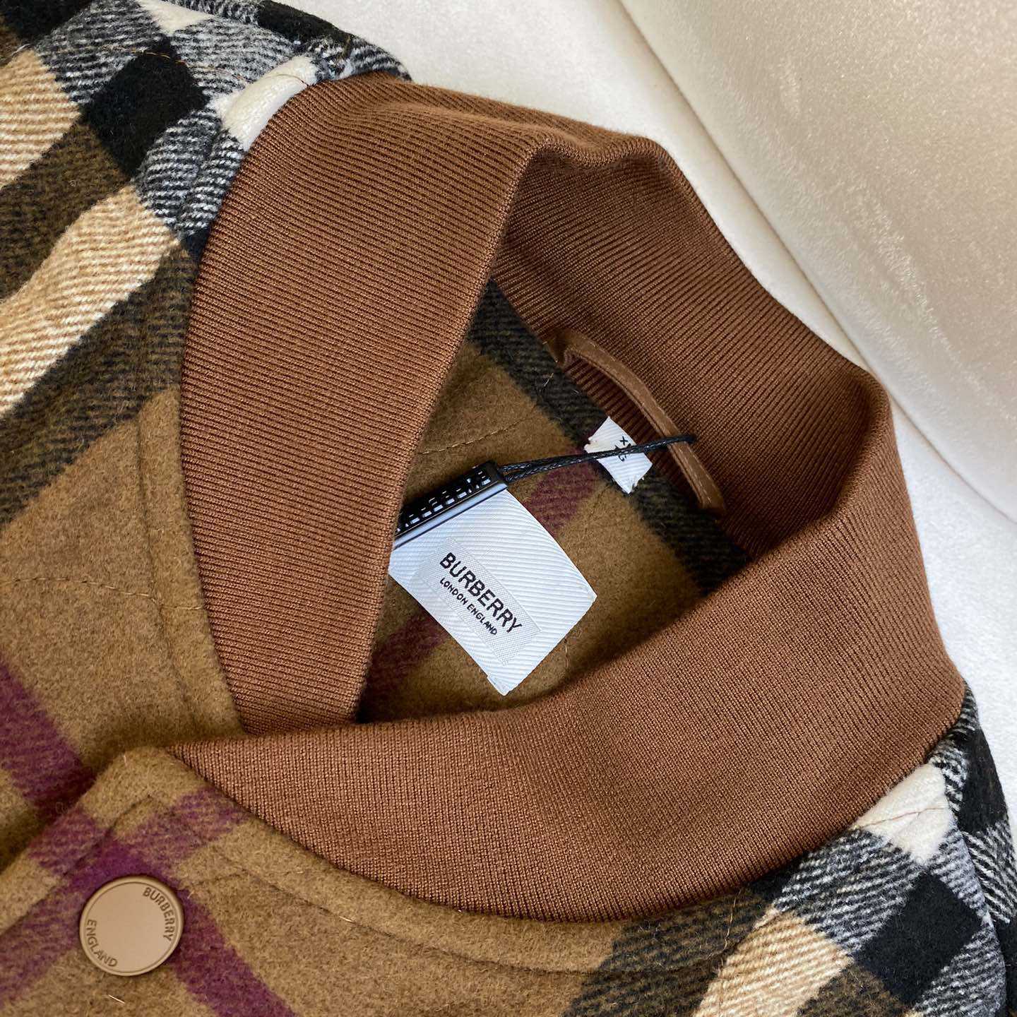 Burberry Check Wool Blend Bomber Jacket - PerfectKickZ