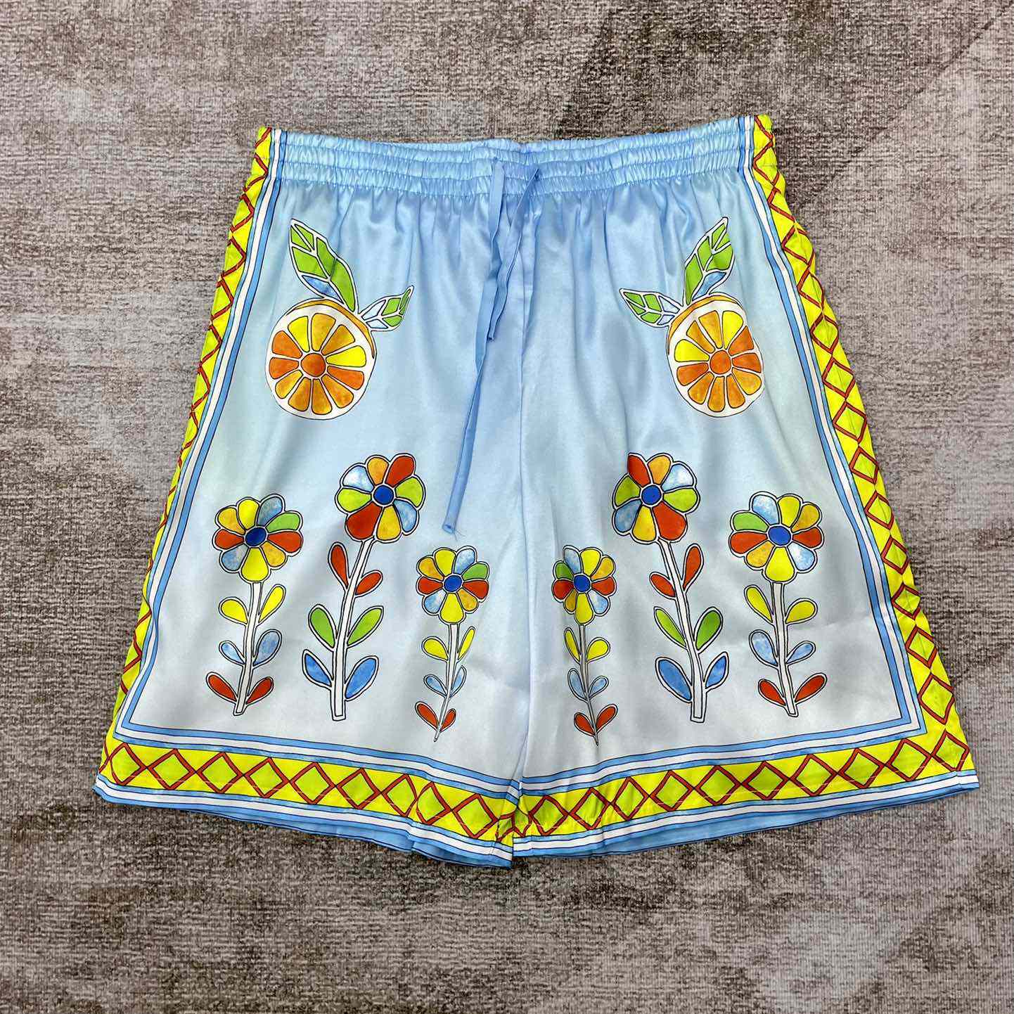 Casablanca Silk Shorts With Drawstrings    CA3487 - PerfectKickZ