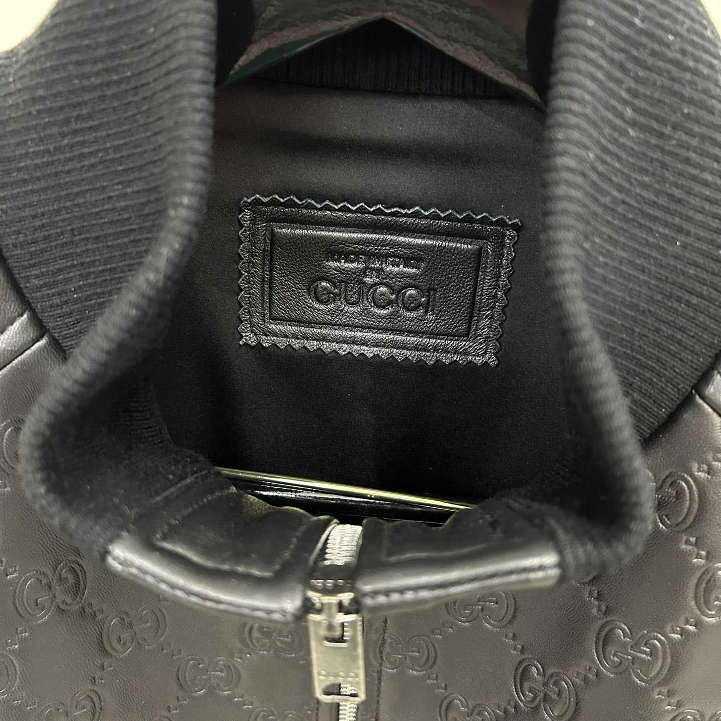Gucci GG Embossed Bomber Jacket In Black - PerfectKickZ