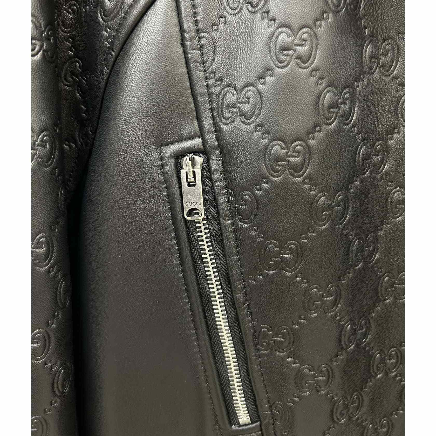 Gucci GG Embossed Bomber Jacket In Black - PerfectKickZ