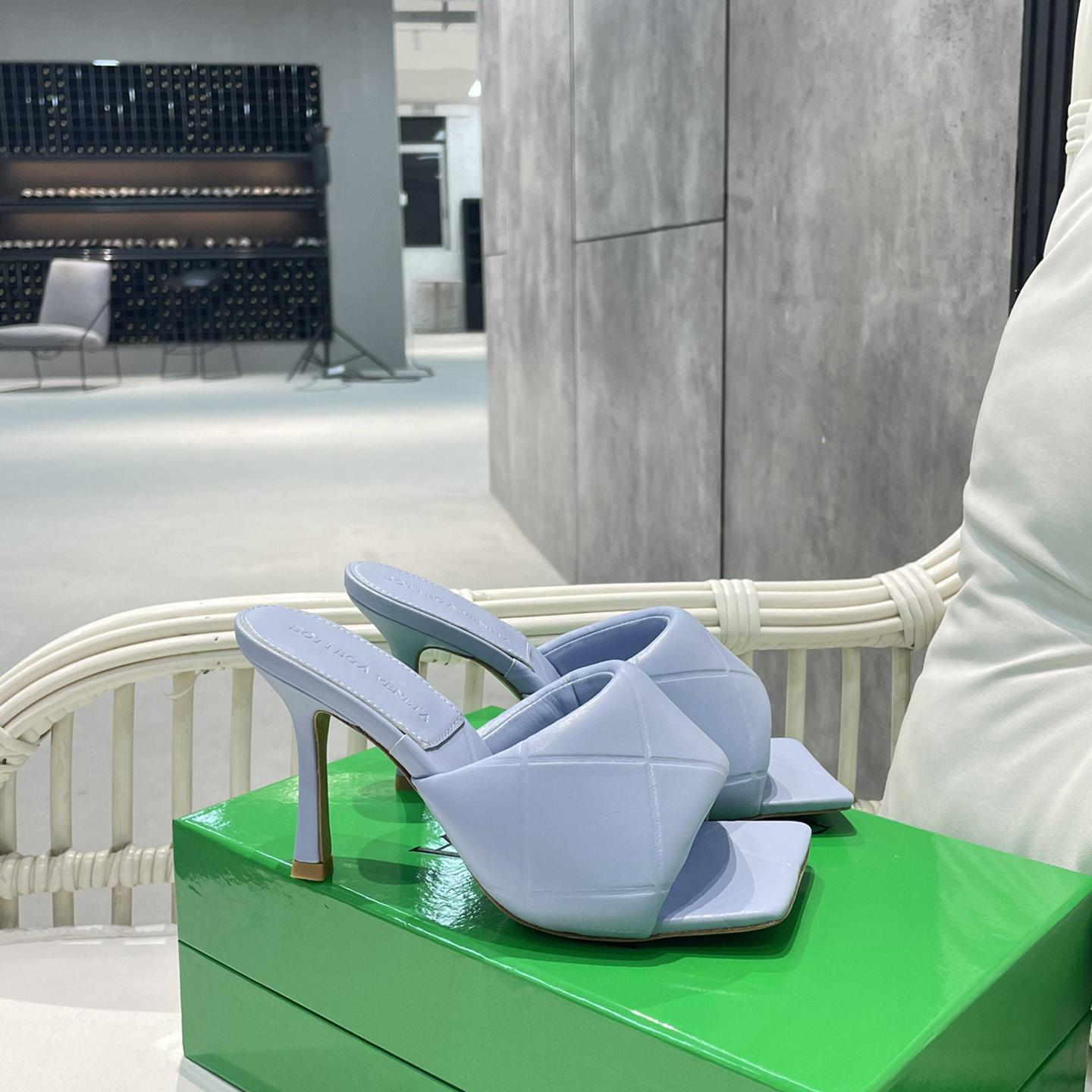 Bottega Veneta Blue Heeled Mule Sandals  - PerfectKickZ
