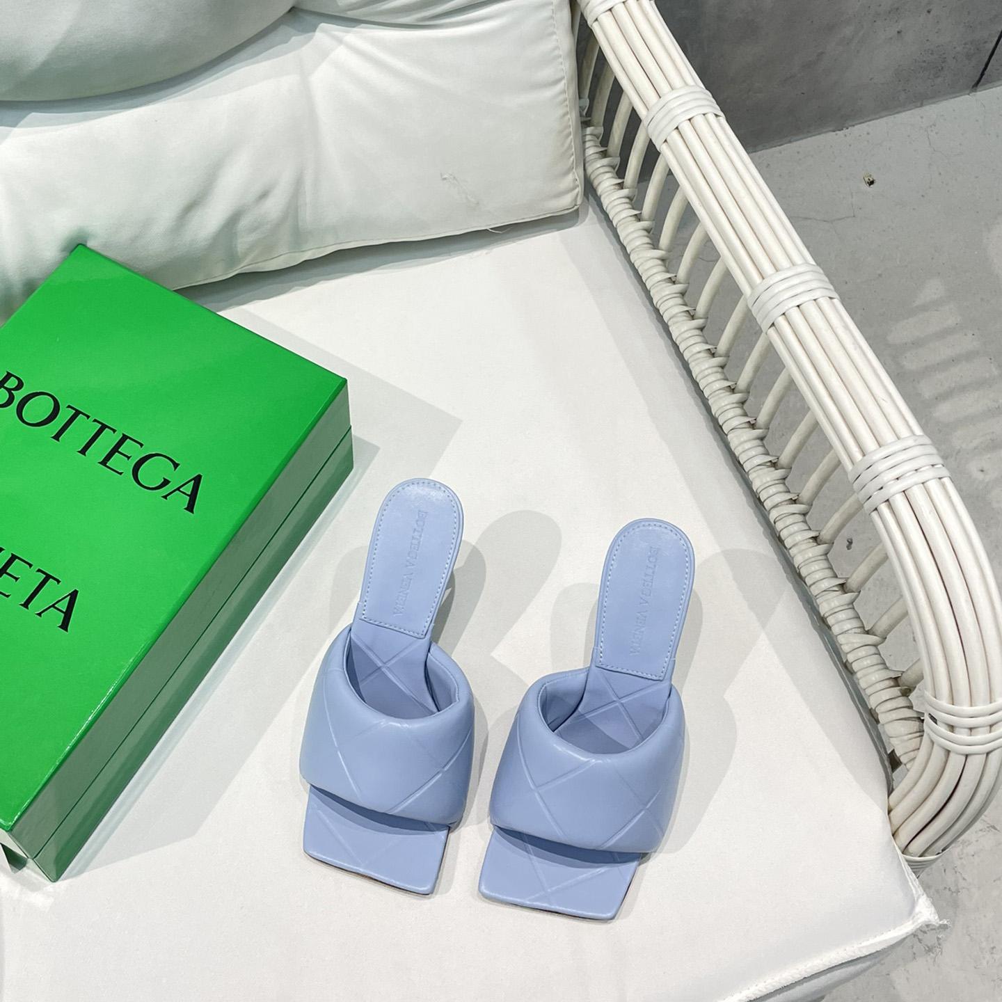 Bottega Veneta Blue Heeled Mule Sandals  - PerfectKickZ